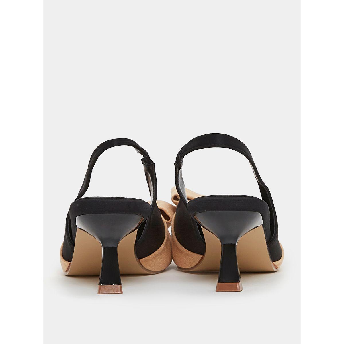 Styli Bow Detail Slingback Kitten Heel Sandals-women-shoes-heels-image-5