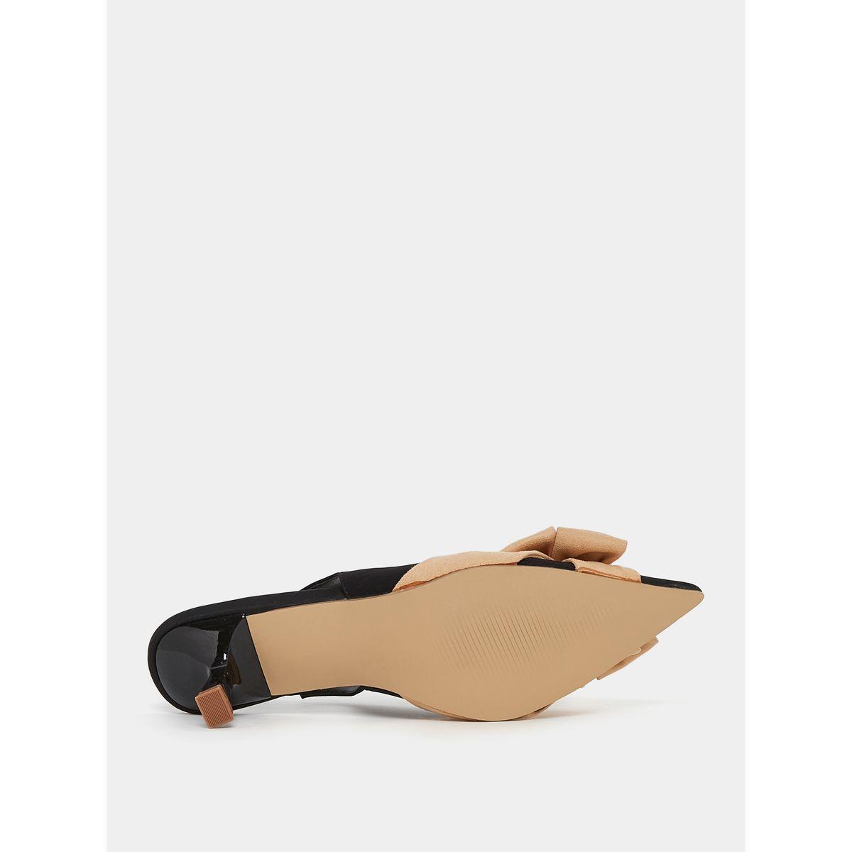 Styli Bow Detail Slingback Kitten Heel Sandals-women-shoes-heels-image-7