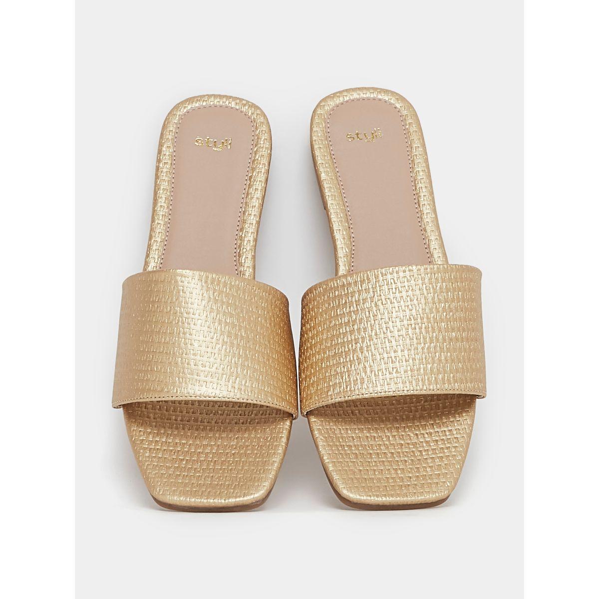 Styli Textured Slip On Flat Sandals-women-shoes-sandals-flats-image-6