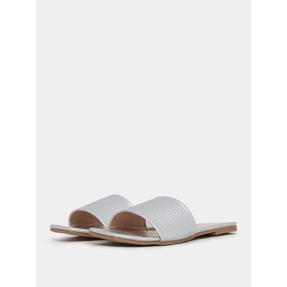 Styli Textured Slip On Flat Sandals-women-shoes-sandals-flats-image-3