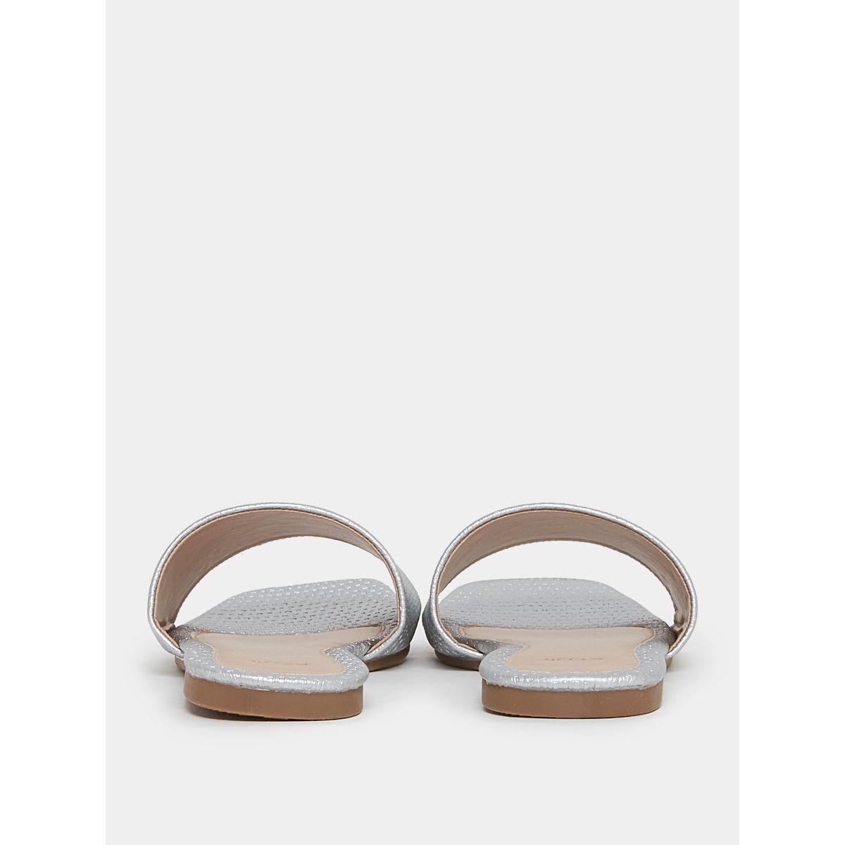 Styli Textured Slip On Flat Sandals-women-shoes-sandals-flats-image-5