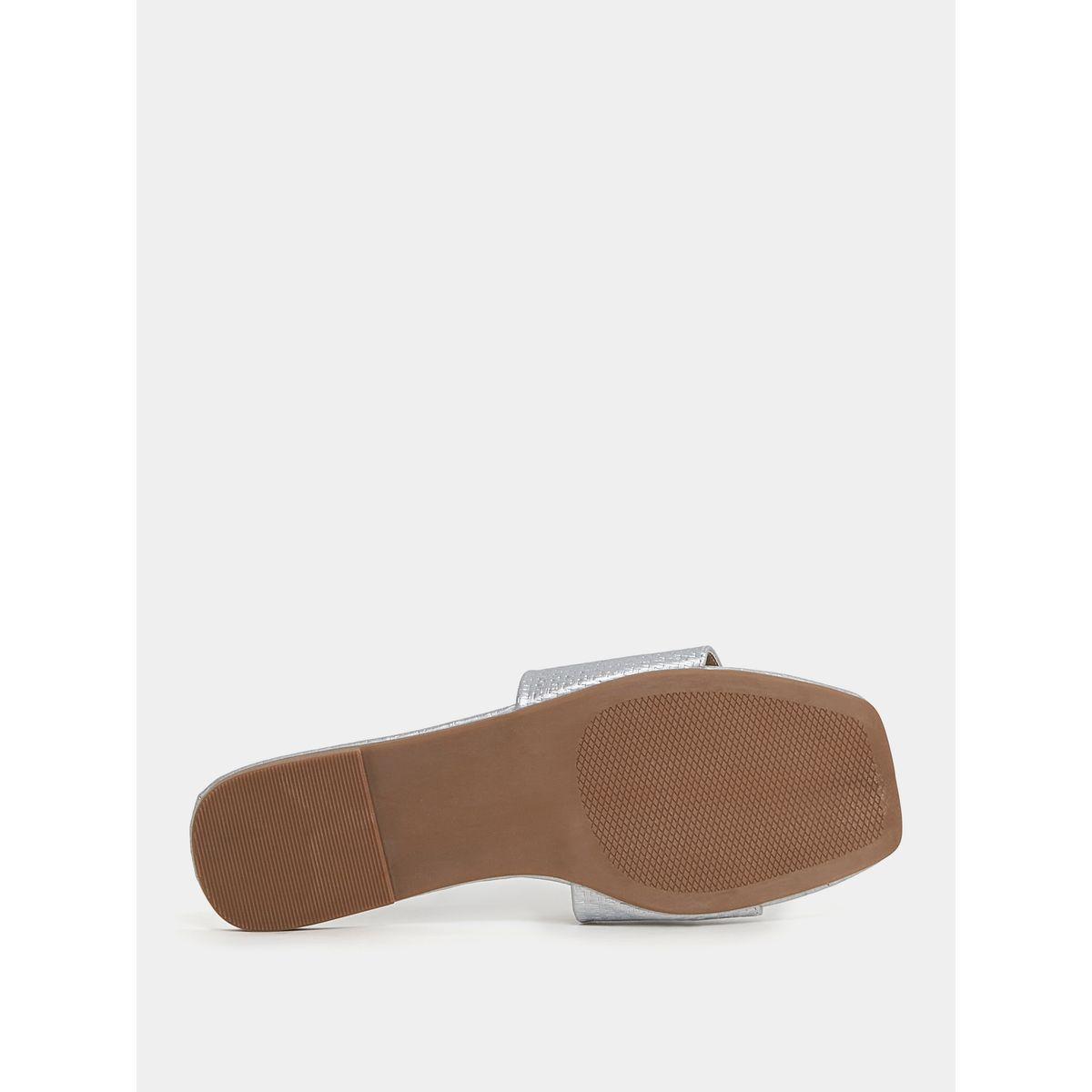 Styli Textured Slip On Flat Sandals-women-shoes-sandals-flats-image-7