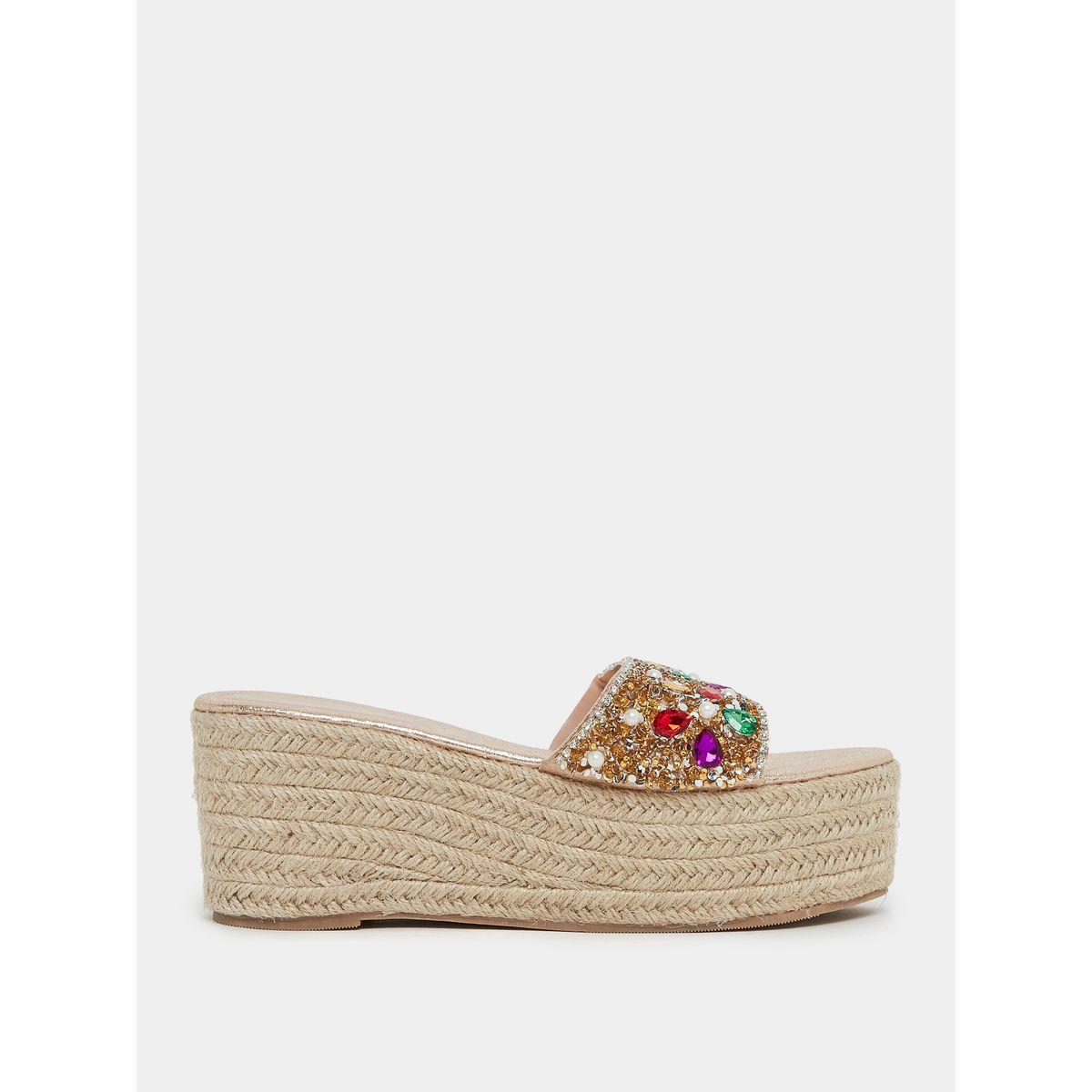 Styli Faux Gemstone Embellished Strap Wedge Sandal-women-shoes-heels-image-2