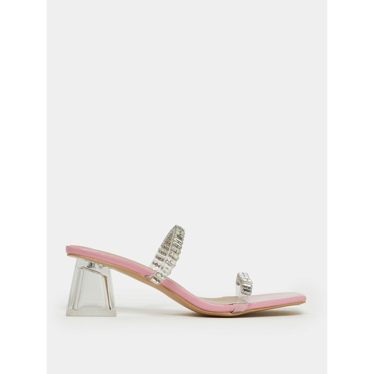 Styli Embellished Strappy Block Heel Sandals-women-shoes-heels-image-2