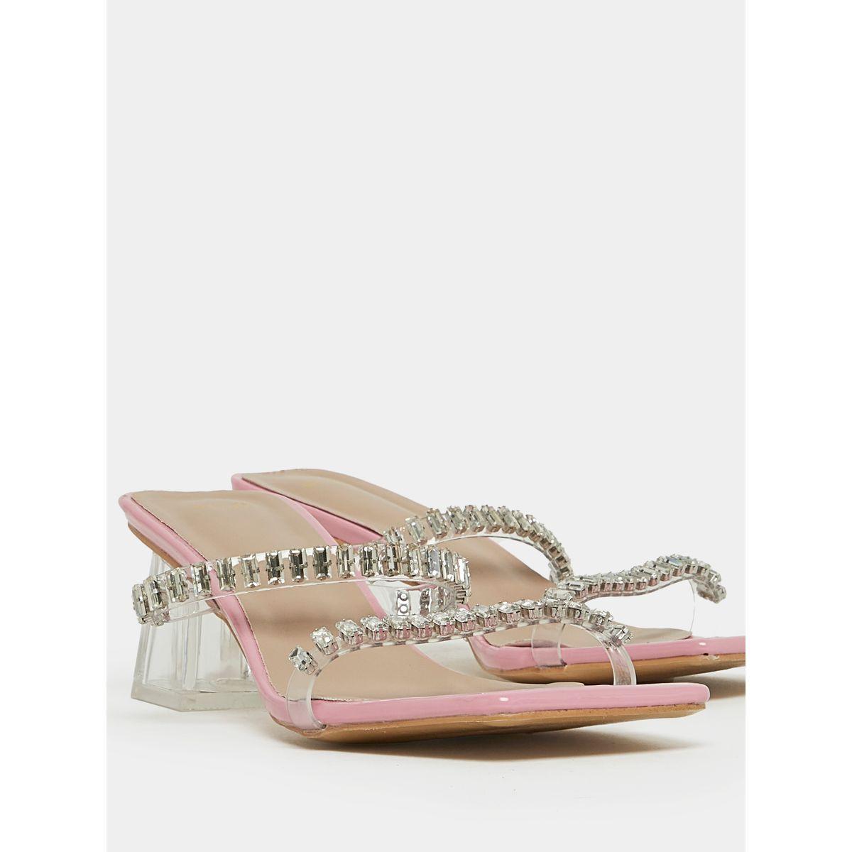 Styli Embellished Strappy Block Heel Sandals-women-shoes-heels-image-4