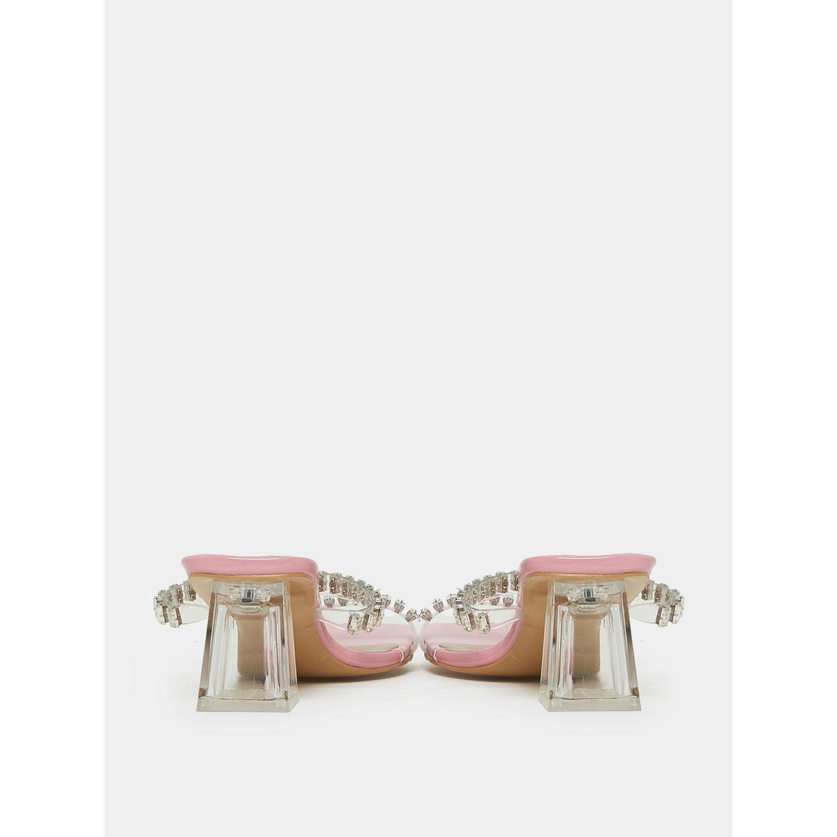 Styli Embellished Strappy Block Heel Sandals-women-shoes-heels-image-5