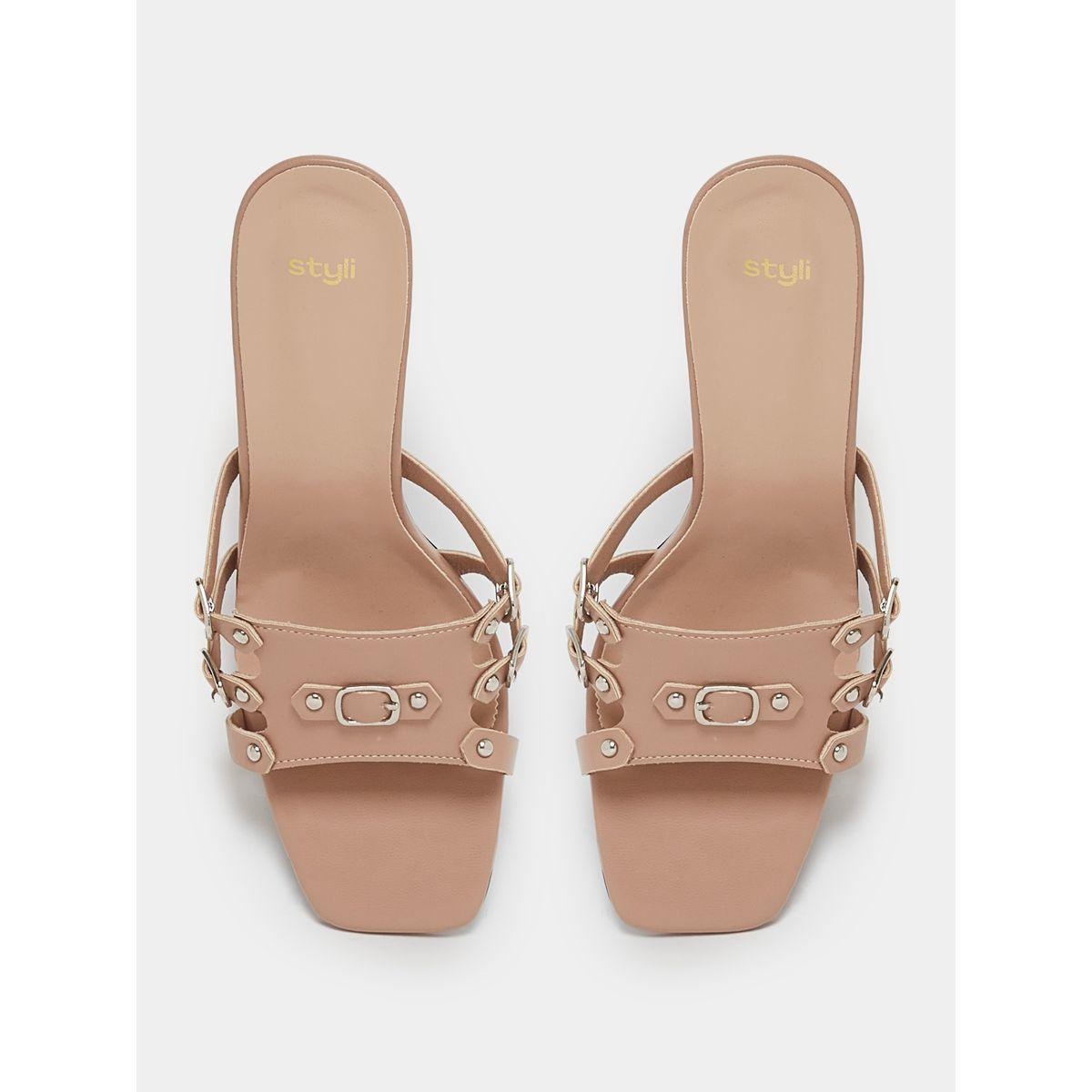 Styli Buckle Detail Strap Stiletto Heel Sandal-women-shoes-heels-image-6
