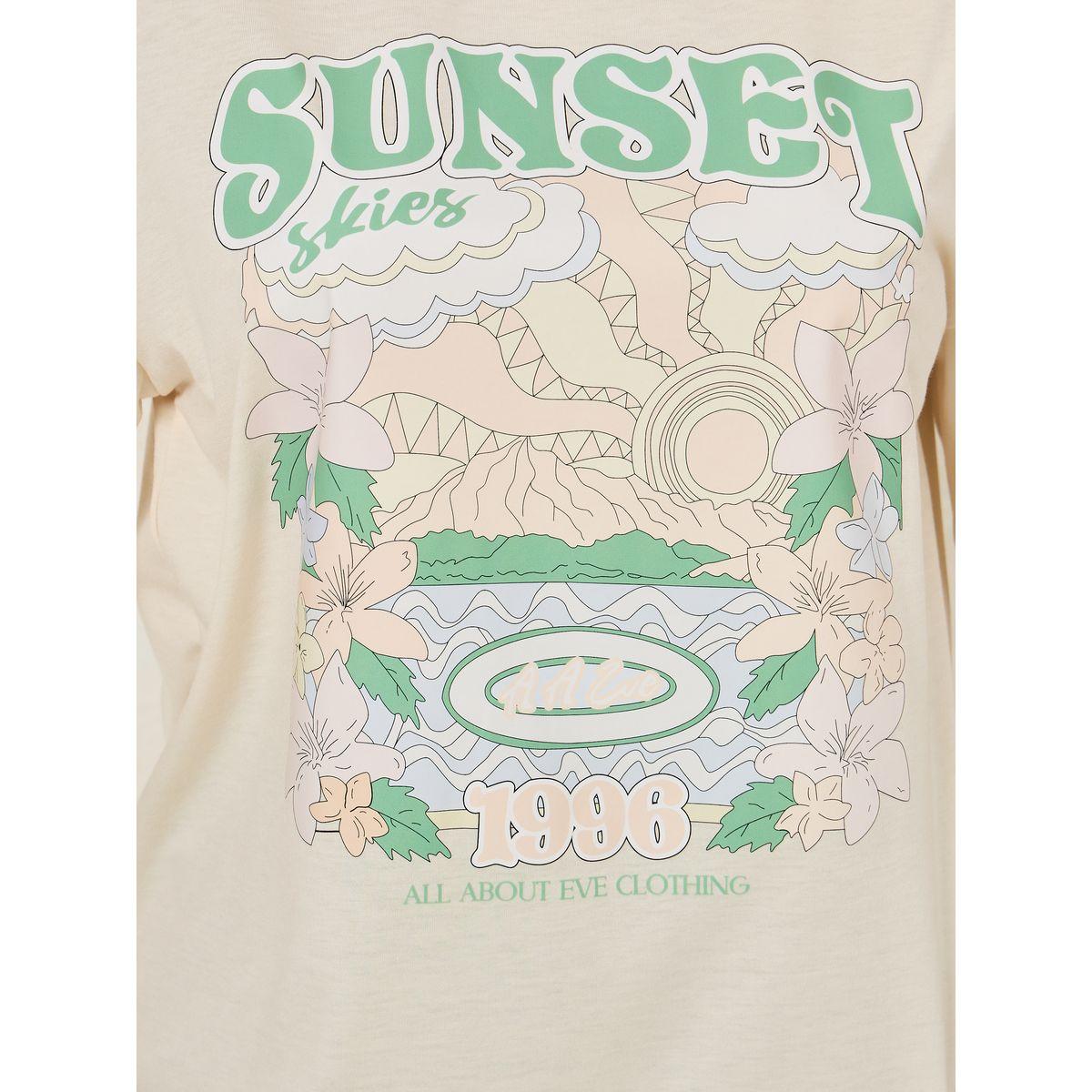 Styli Oversized Sunset Graphic Print Drop Shoulder T-Shirt-women-clothing-tshirts-image-3