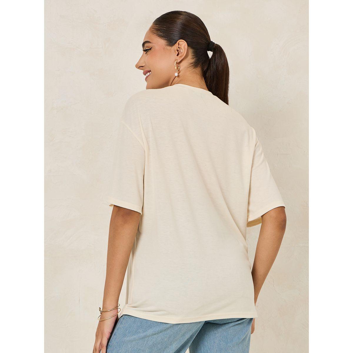 Styli Oversized Sunset Graphic Print Drop Shoulder T-Shirt-women-clothing-tshirts-image-4