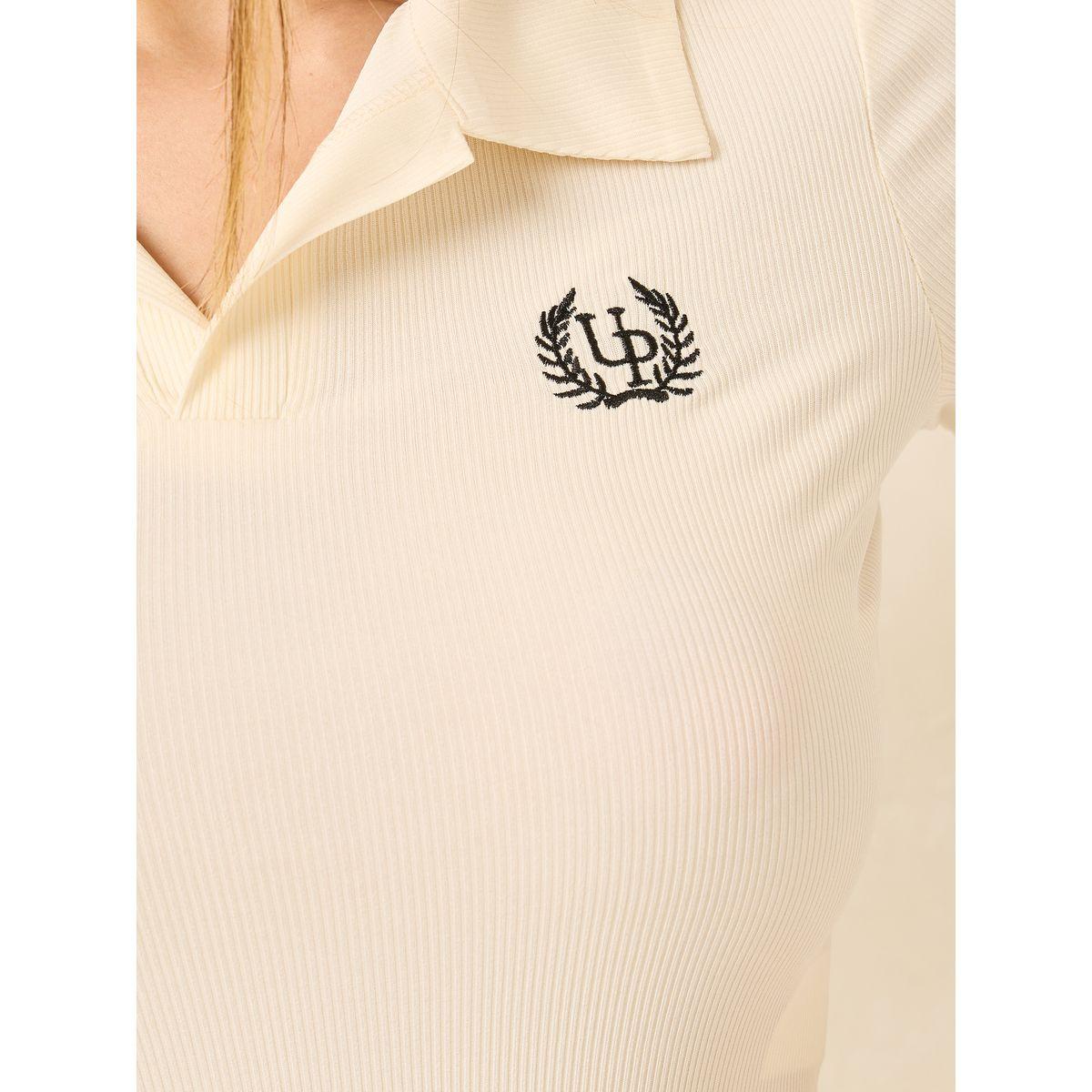 Styli Embroidered Ribbed Fitted Crop Polo T-Shirt-women-clothing-tshirts-image-4