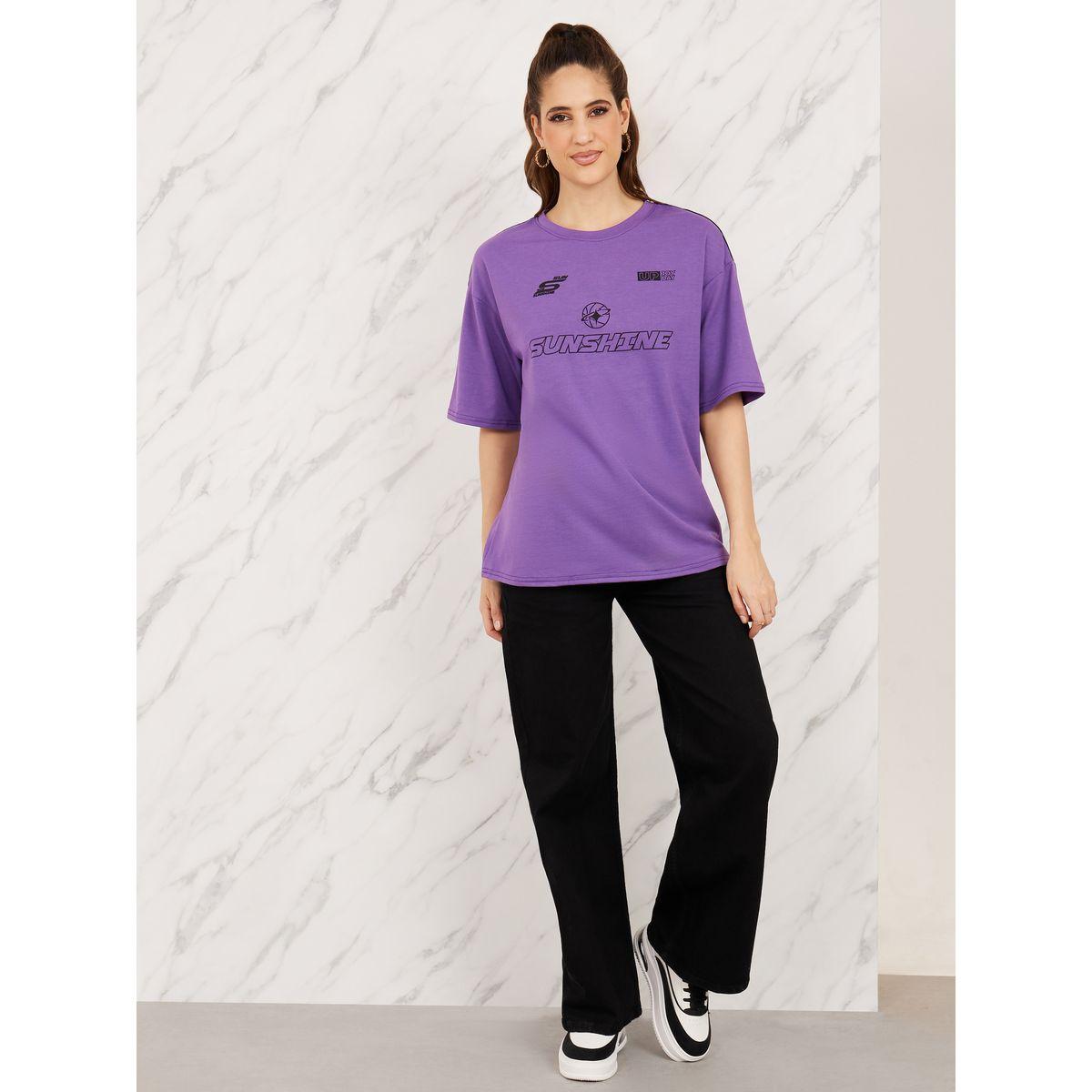 Styli Oversized Drop Shoulder Sunshine Graphic Print T-Shirt-women-clothing-tshirts-image-2