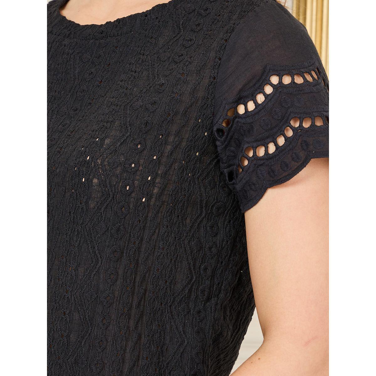 Styli Regular Fit Broderie Anglaise Round Neck T-Shirt-women-clothing-tshirts-image-4