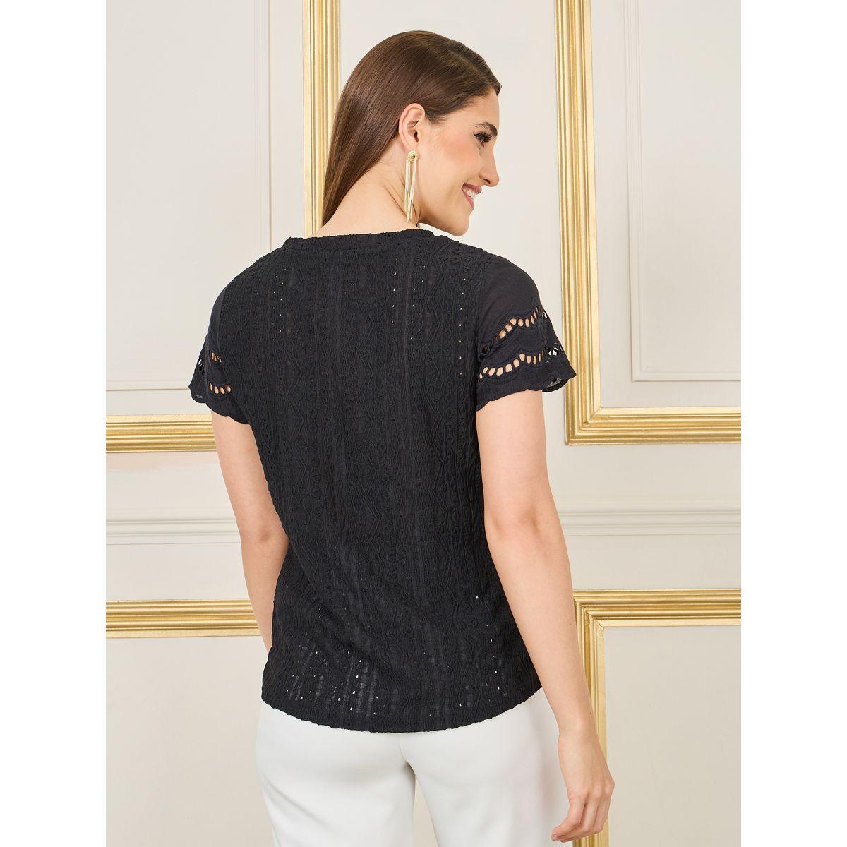 Styli Regular Fit Broderie Anglaise Round Neck T-Shirt-women-clothing-tshirts-image-5