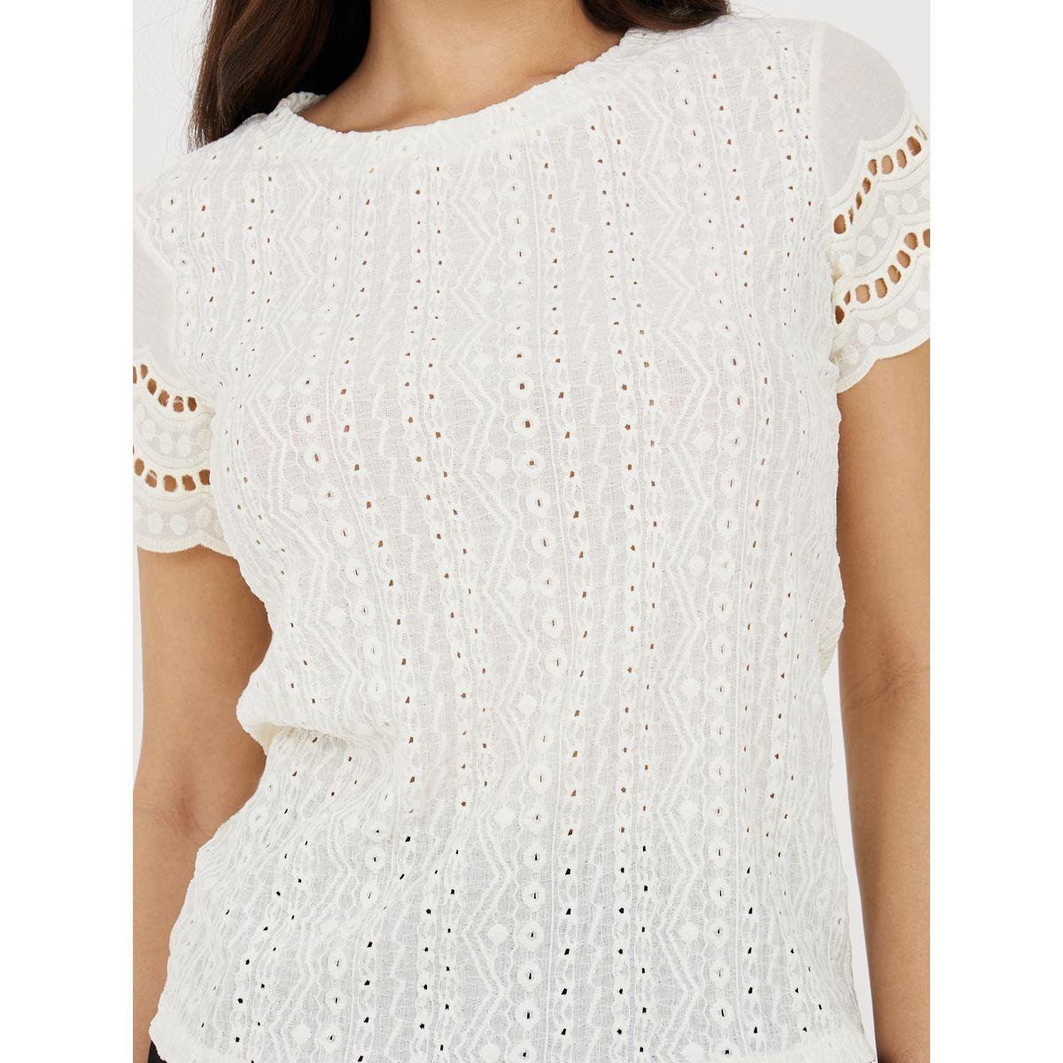 Styli Regular Fit Broderie Anglaise Round Neck T-Shirt-women-clothing-tshirts-image-4