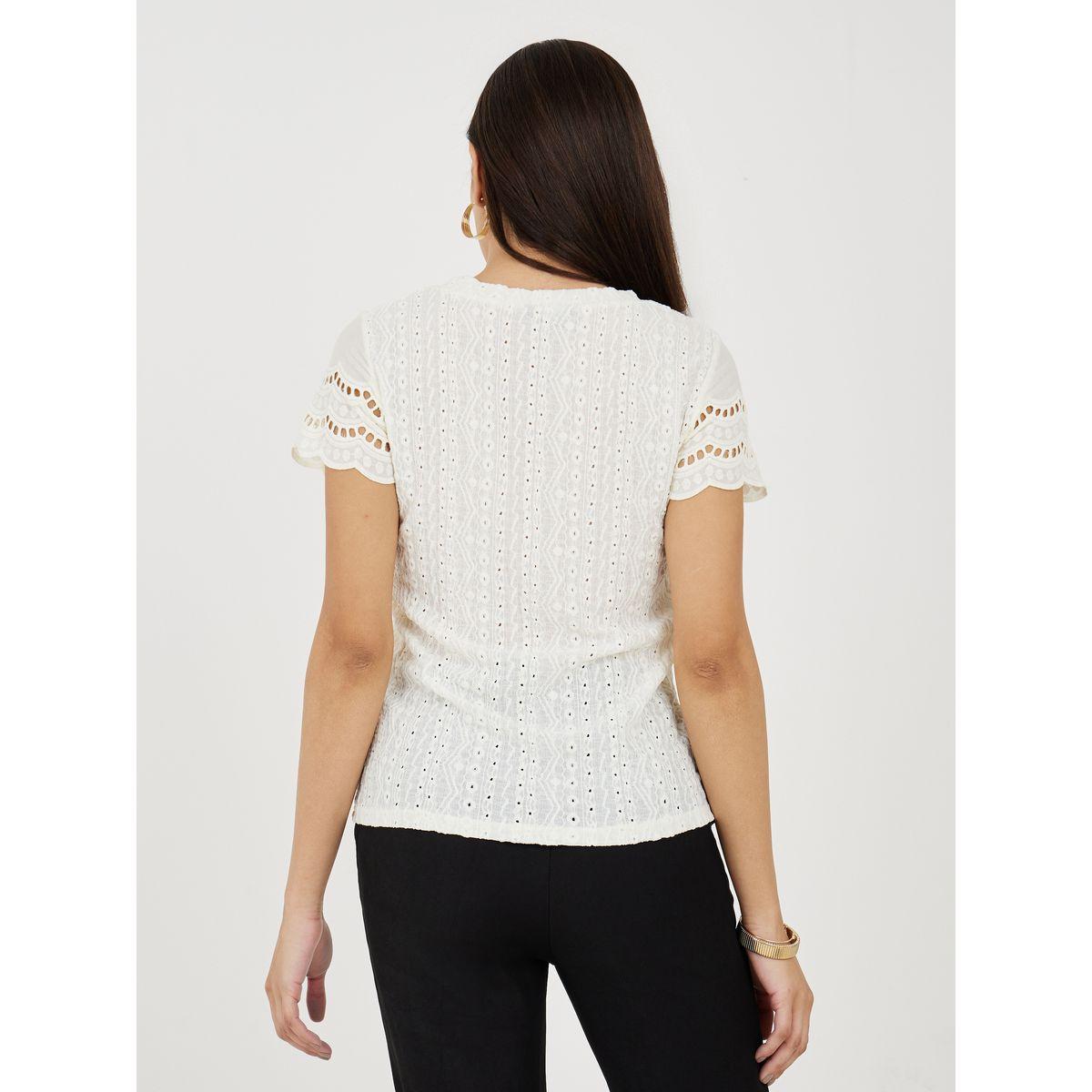 Styli Regular Fit Broderie Anglaise Round Neck T-Shirt-women-clothing-tshirts-image-5
