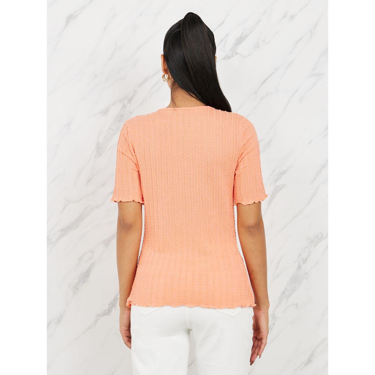 تيشيرت محبوك بقصة عادية-women-clothing-tshirts-image-5