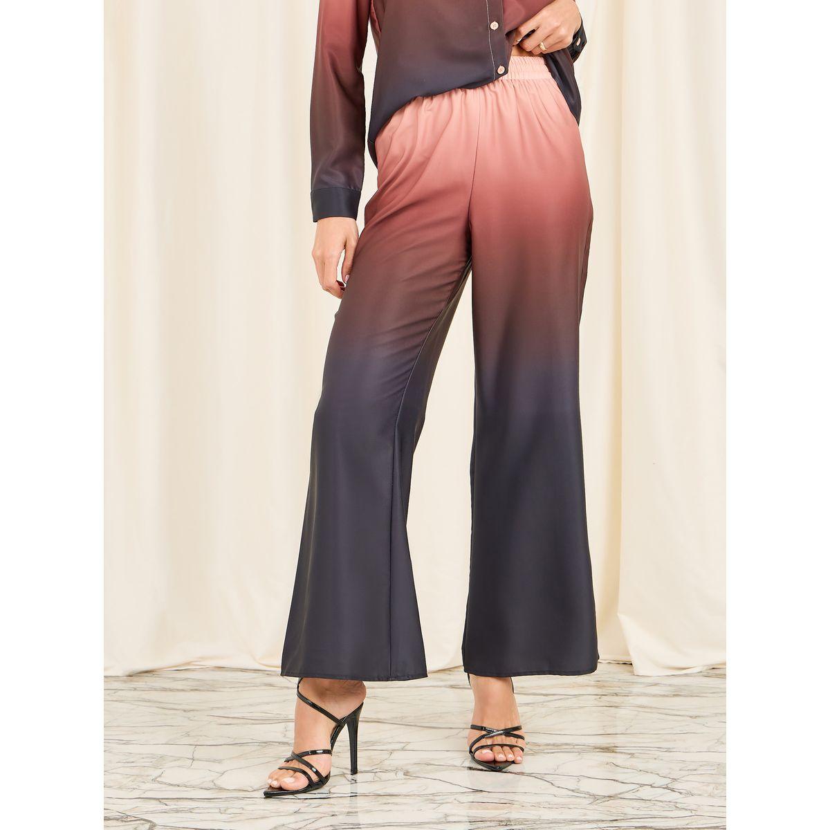 Styli Limited Ombre Print Slim Fit Shirt and Wide Leg Pant Co-ords Set-women-clothing-coordsets-image-4