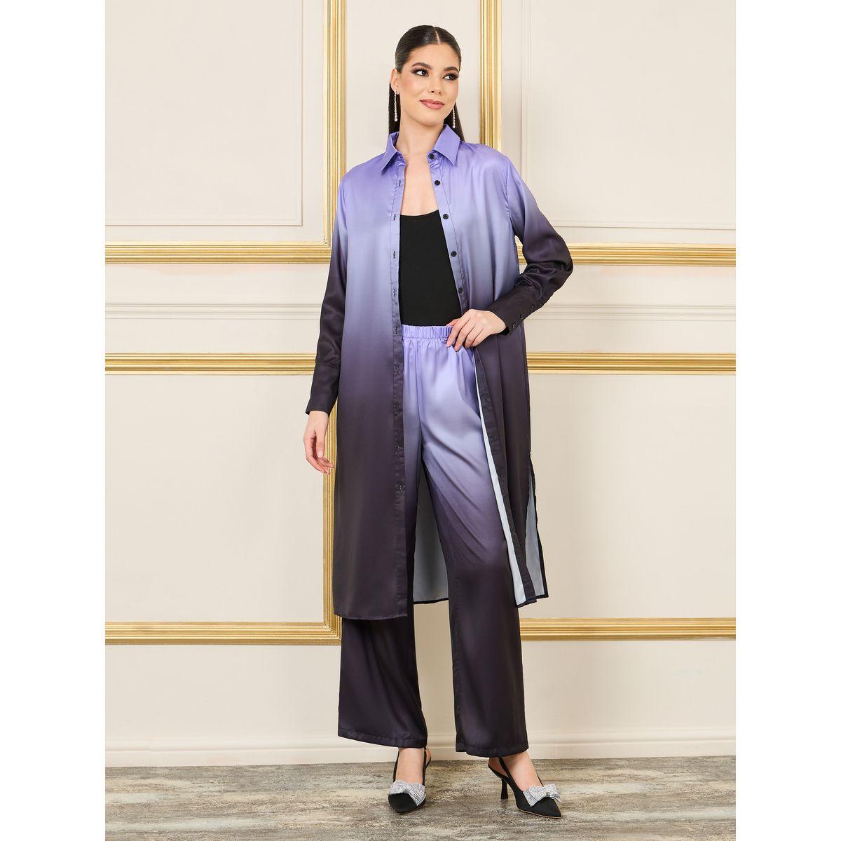 Styli Limited Ombre Print Longline Shirt and Pant Set-women-clothing-coordsets-image-2