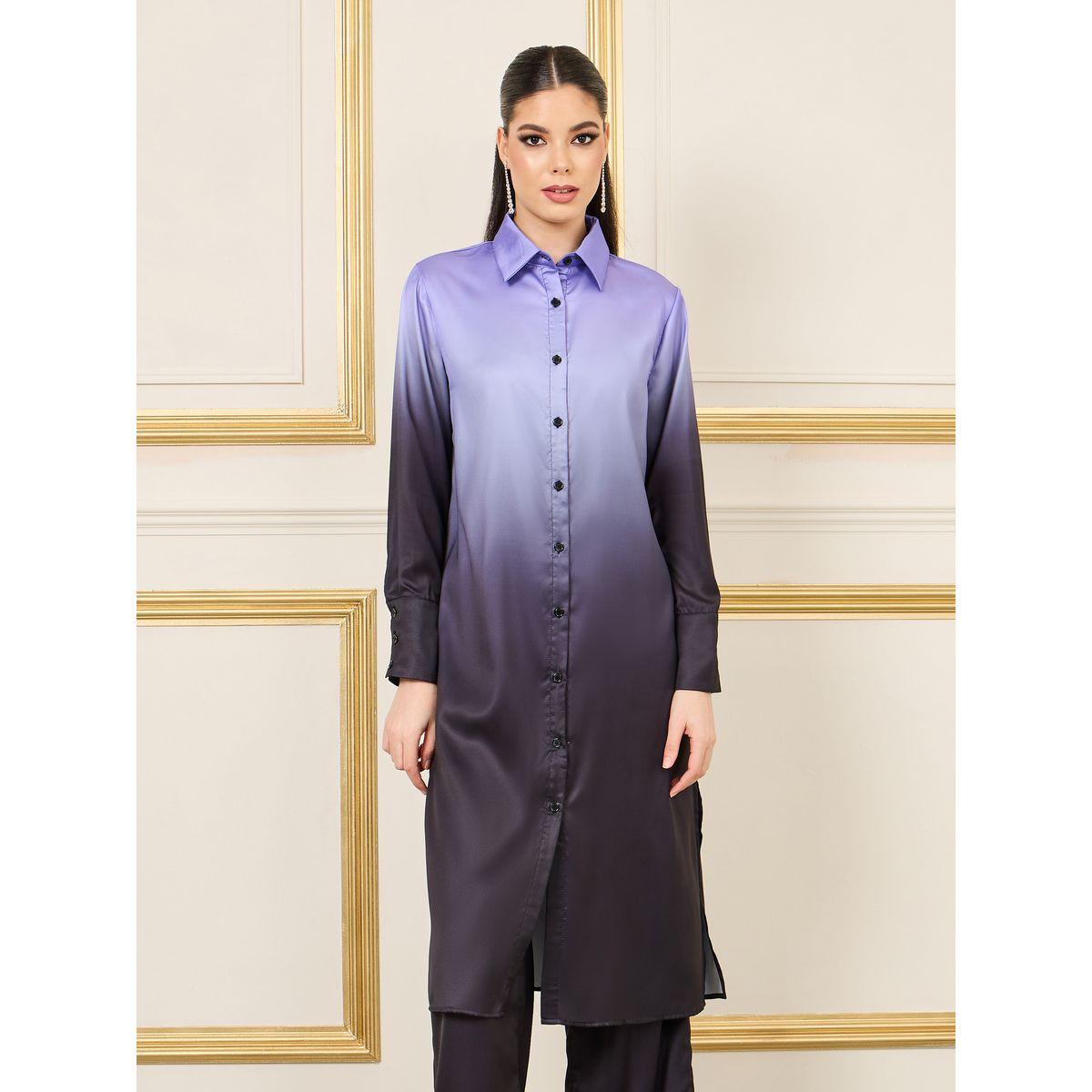 Styli Limited Ombre Print Longline Shirt and Pant Set-women-clothing-coordsets-image-3
