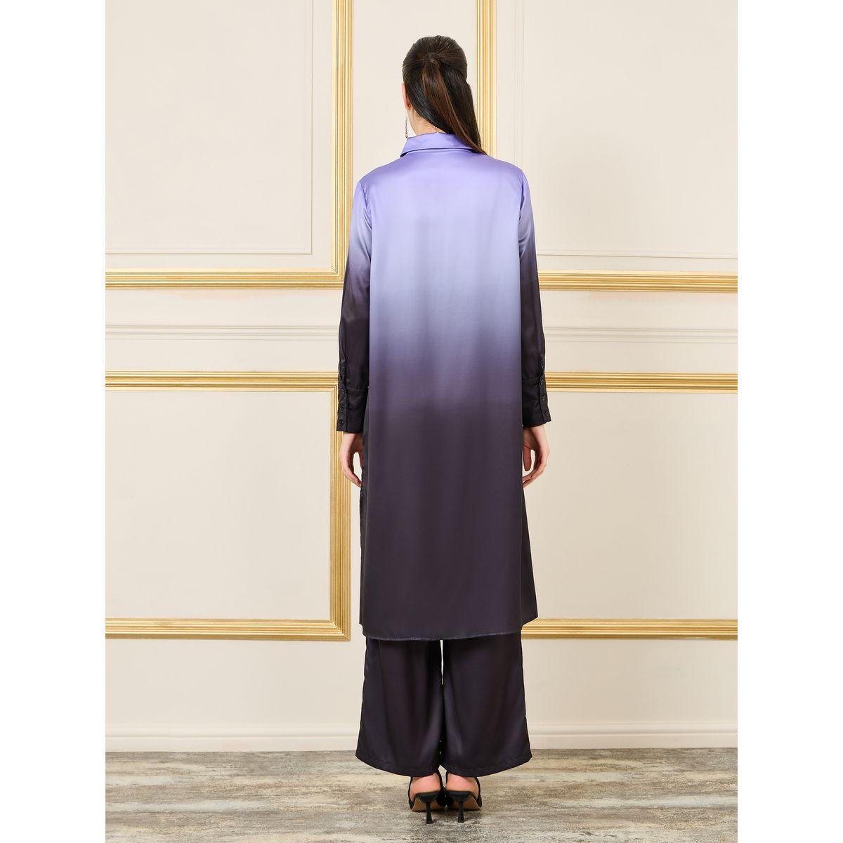 Styli Limited Ombre Print Longline Shirt and Pant Set-women-clothing-coordsets-image-5