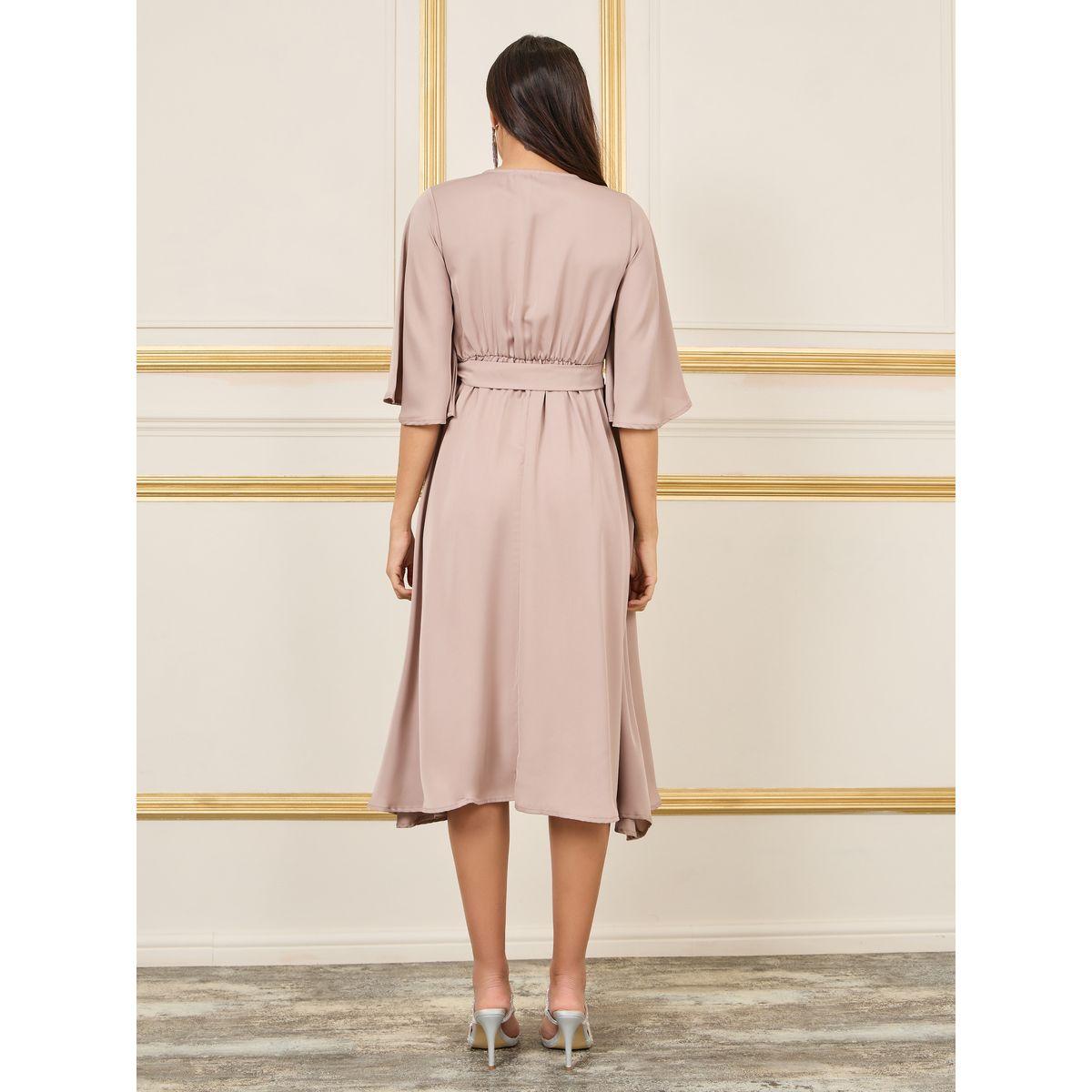 فستان ميدي بنمط لف وتفاصيل دانتيل-women-clothing-dresses-image-4