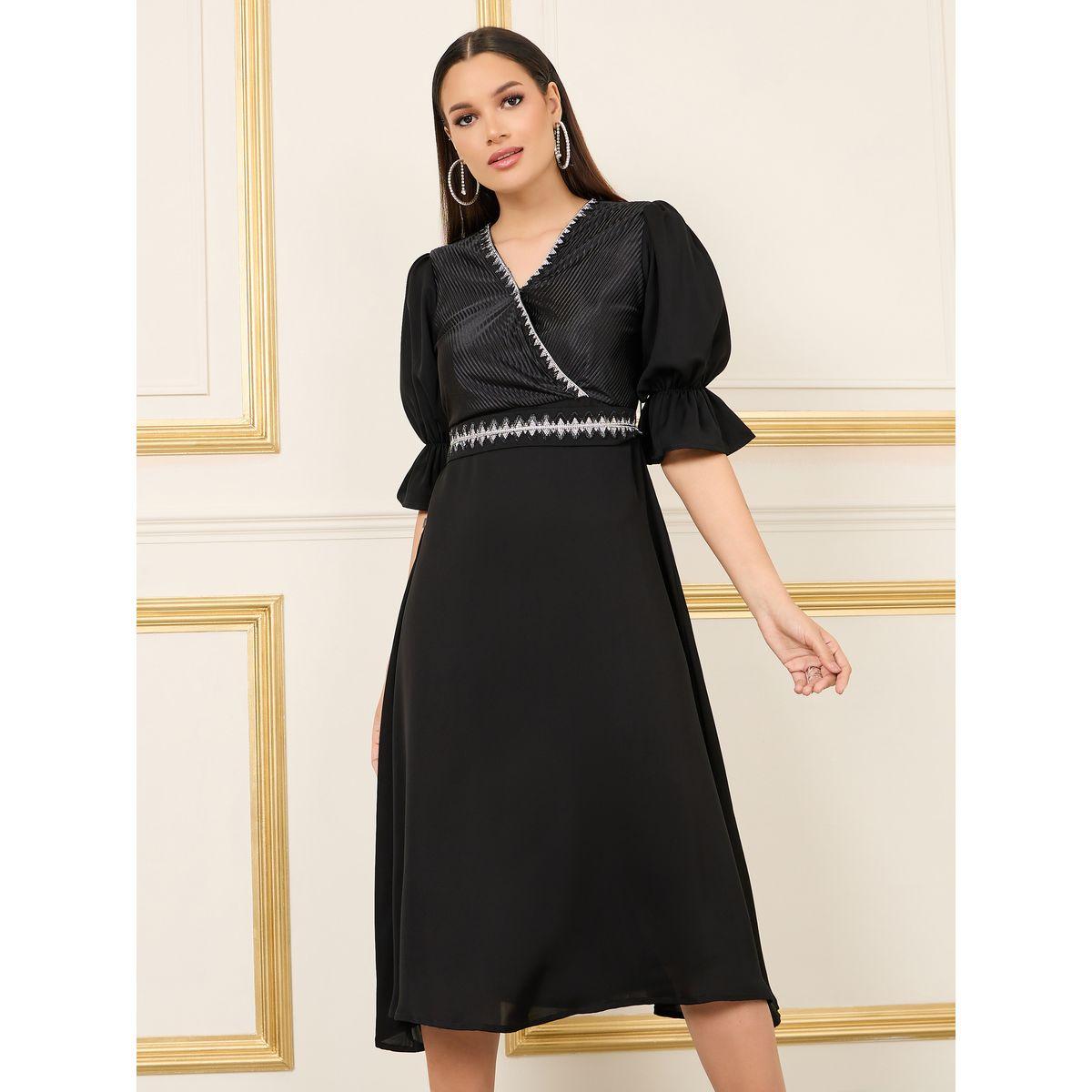 فستان ميدي مخطط ومزين بالخرز-women-clothing-dresses-image-1