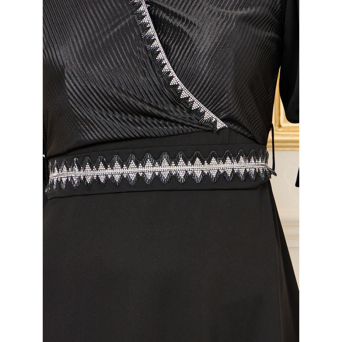 فستان ميدي مخطط ومزين بالخرز-women-clothing-dresses-image-3
