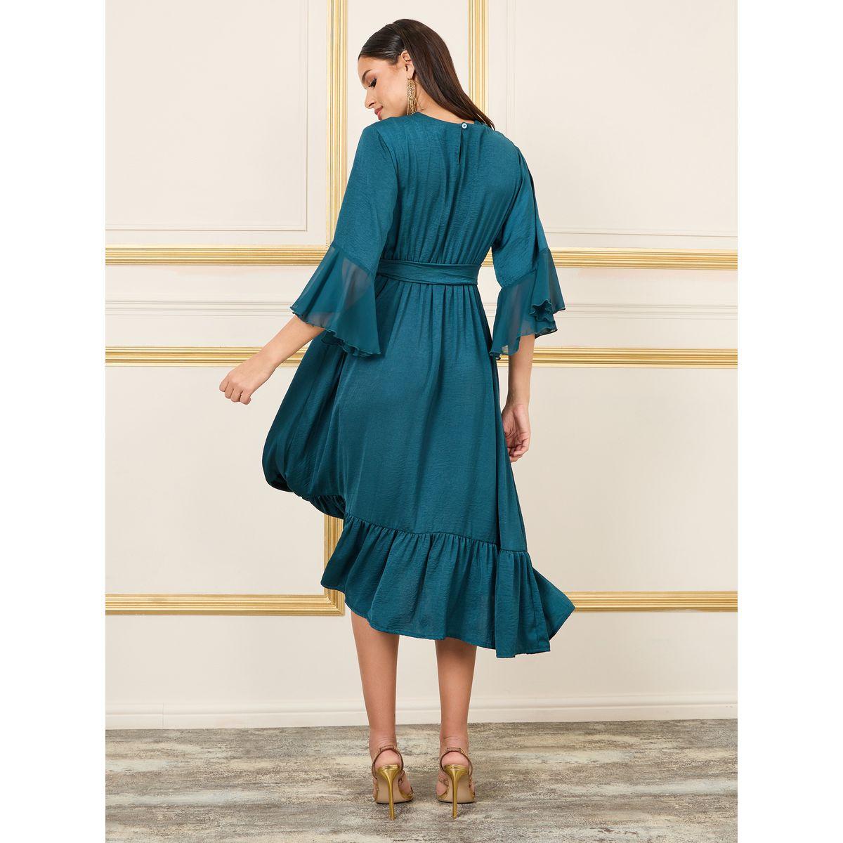 فستان ميدي بحافة واسعة وحزام خصر-women-clothing-dresses-image-4