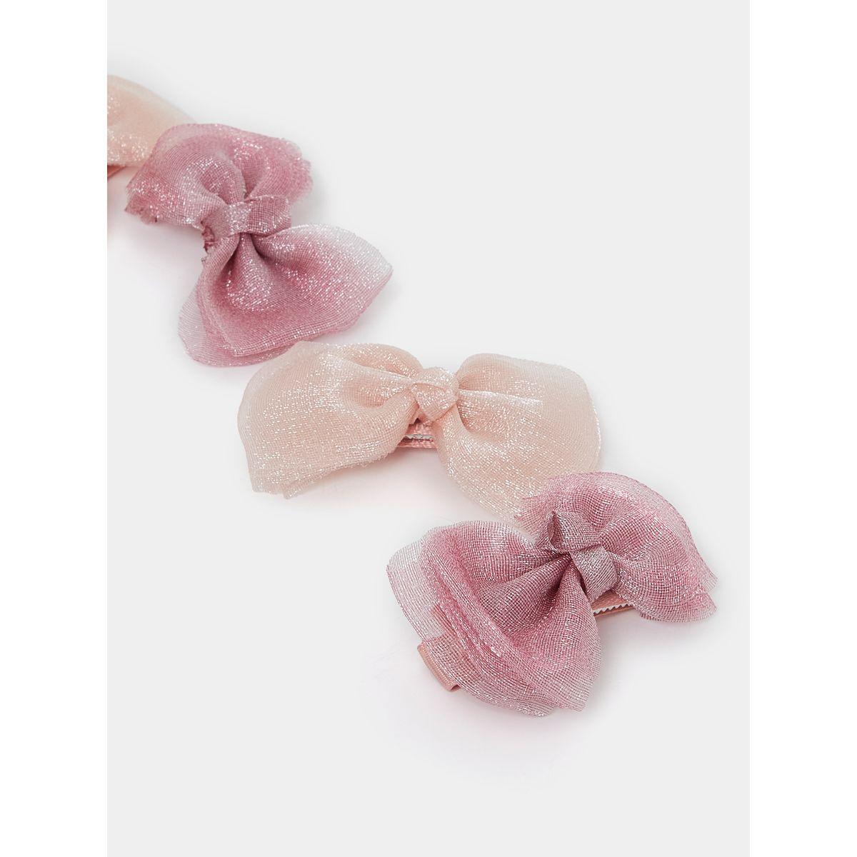 Styli Pack of 4 - Bow Shimmer Mesh Hair Clip-girls-accessories-jewellery-image-2