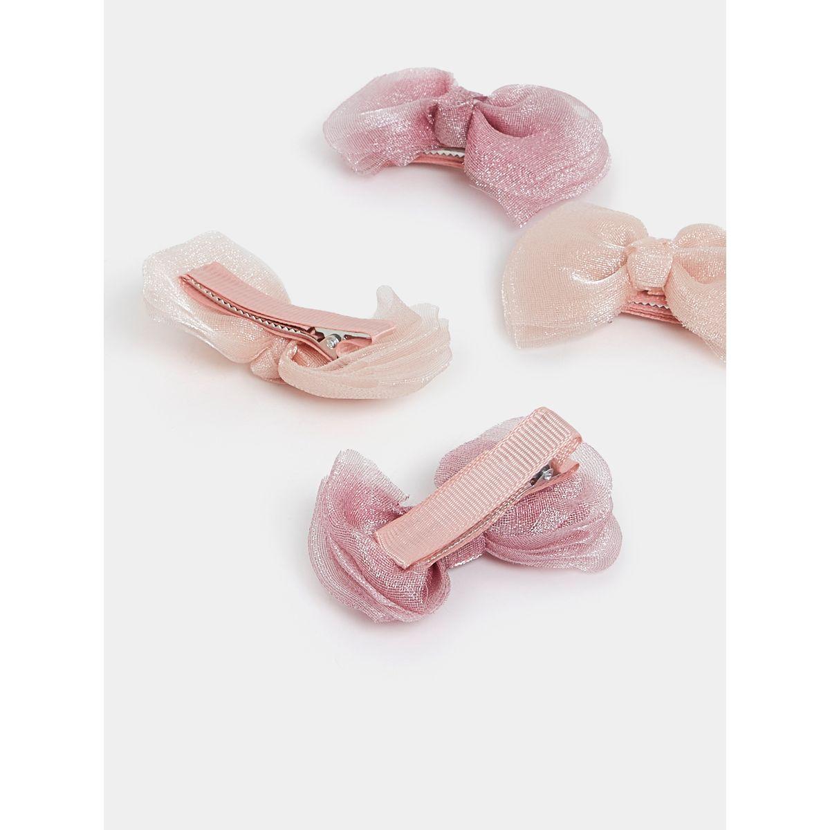 Styli Pack of 4 - Bow Shimmer Mesh Hair Clip-girls-accessories-jewellery-image-3
