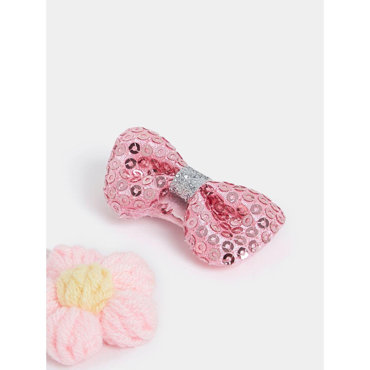 Styli Set of 2 - Sequin Bow and Floral Hair Ties-girls-accessories-jewellery-image-2
