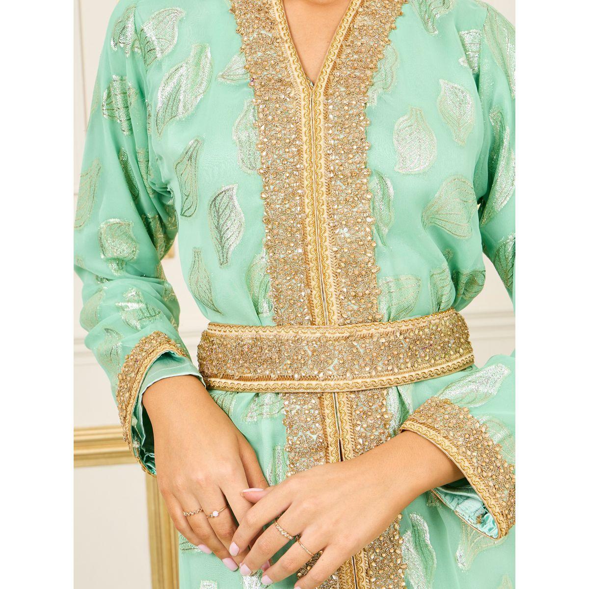 Maxim Creation X Styli  Embroidered Lace Lurex Texture Sheer Jalabiya-women-arabicclothing-jalabiyas-image-5