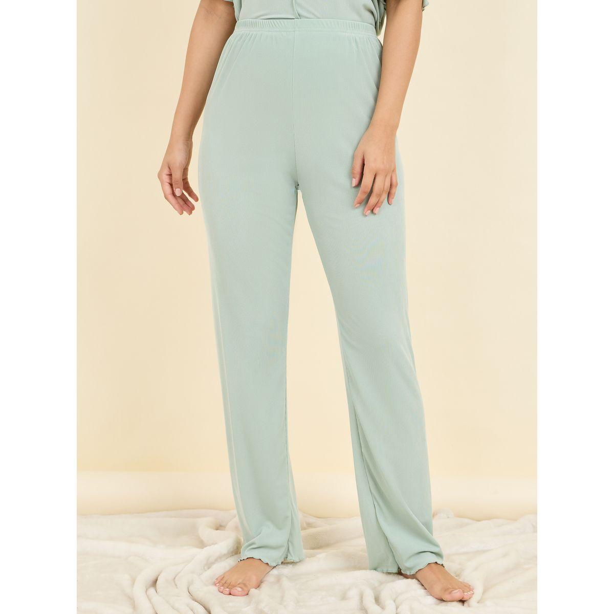 Styli Unwind Seam Detail Lettuce Hem V Neck T-shirt and Pyjama Set-women-clothing-nightwear-pyjamas-longsets-image-5