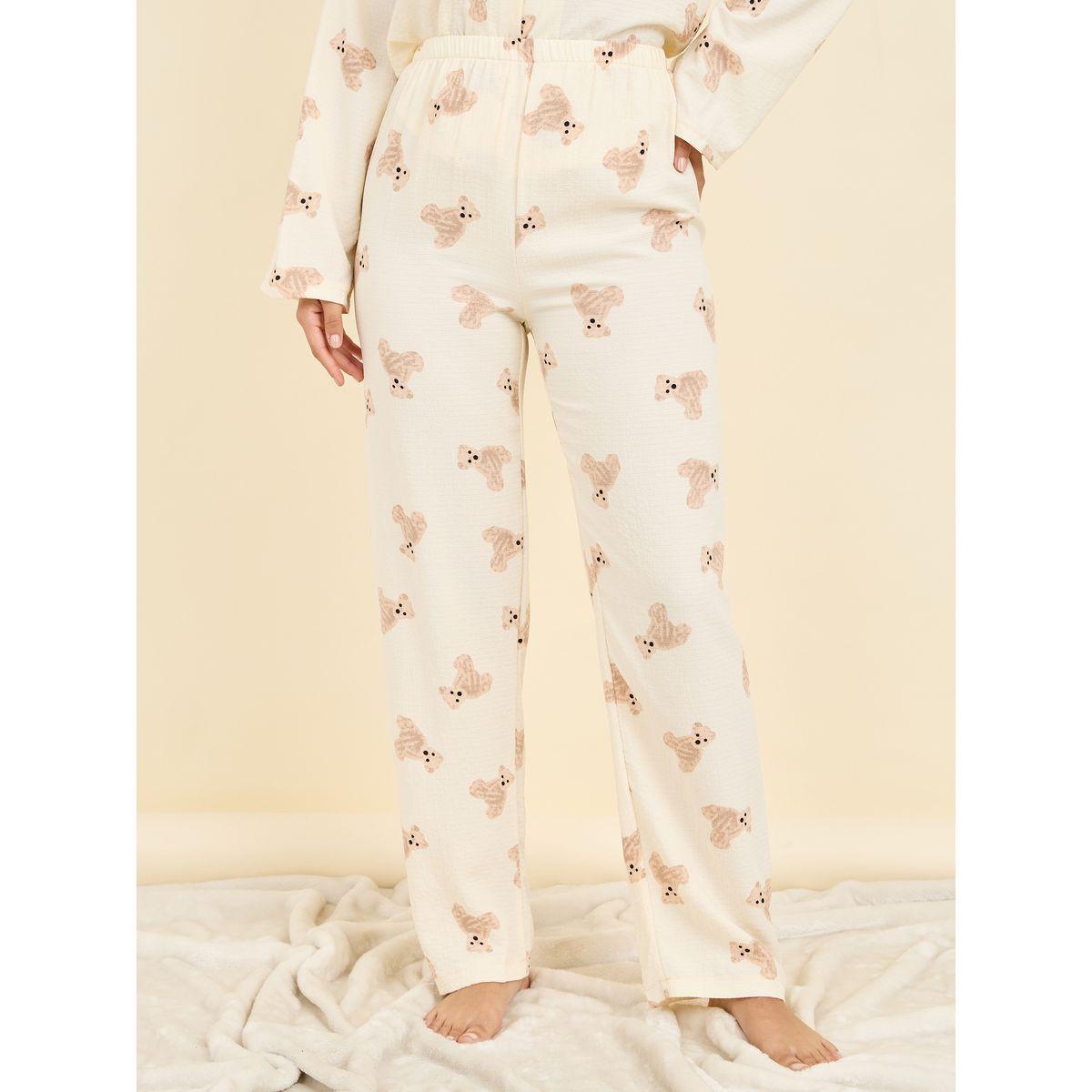 Styli Unwind Teddy AOP Shirt and Pyjama Set-women-clothing-nightwear-pyjamas-longsets-image-5
