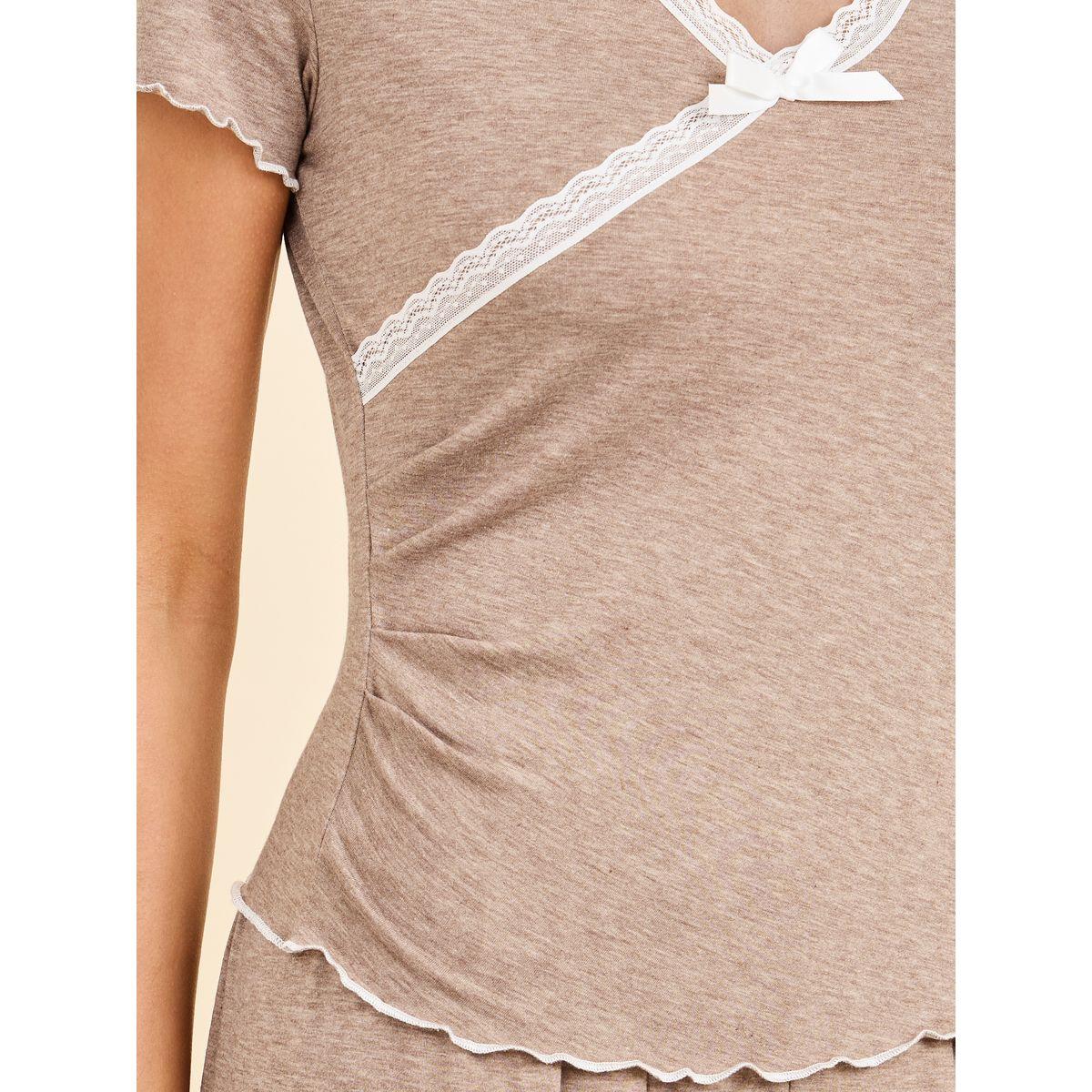 طقم من بنطال بيجاما وتيشيرت بتداخلات دانتيل-women-clothing-nightwear-pyjamas-longsets-image-4