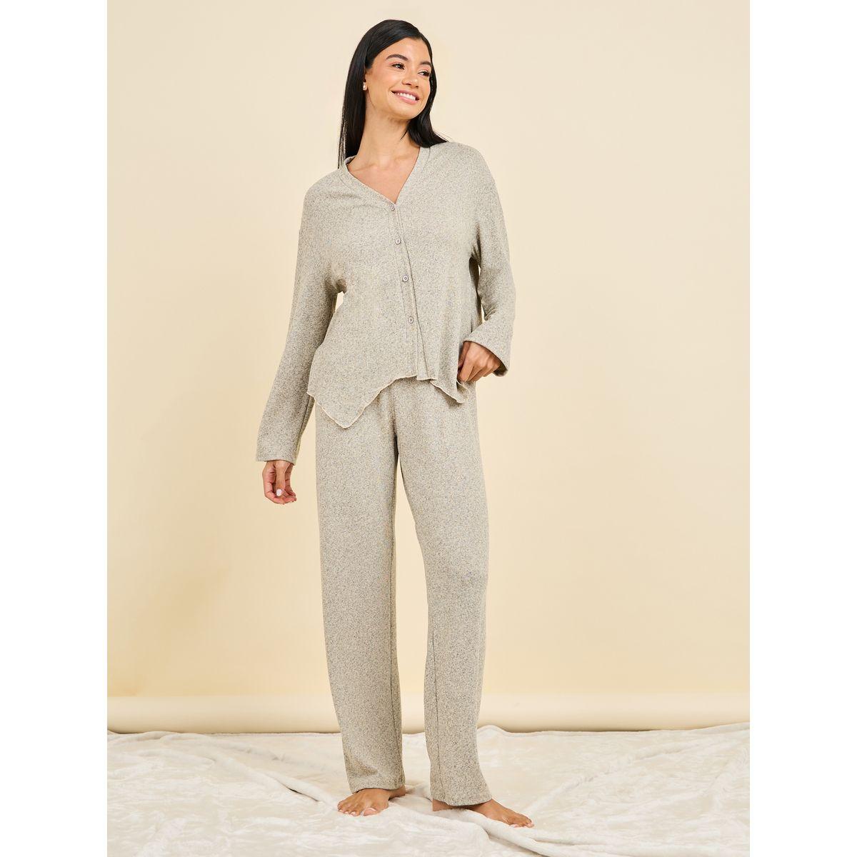 مجموعة من بنطال مع كارديجان باكتاف منخفضة-women-clothing-coordsets-image-1