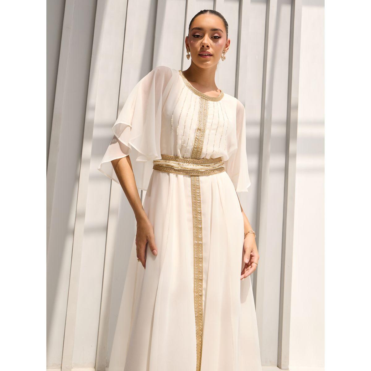 Styli Hand Embroidery Draped Kaftan-women-arabicclothing-kaftan-image-3