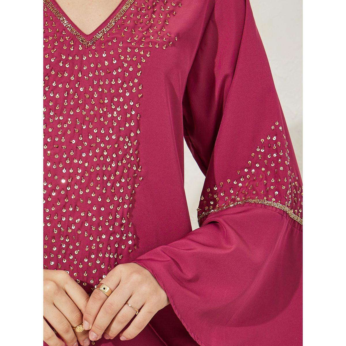 Styli Embellished Detail Bell Sleeves Jalabiya-women-arabicclothing-jalabiyas-image-3