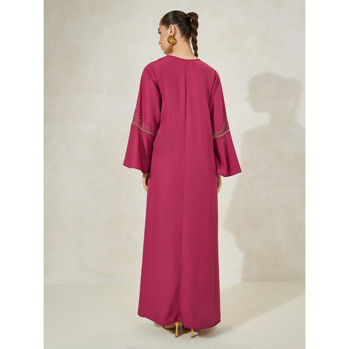 Styli Embellished Detail Bell Sleeves Jalabiya-women-arabicclothing-jalabiyas-image-4
