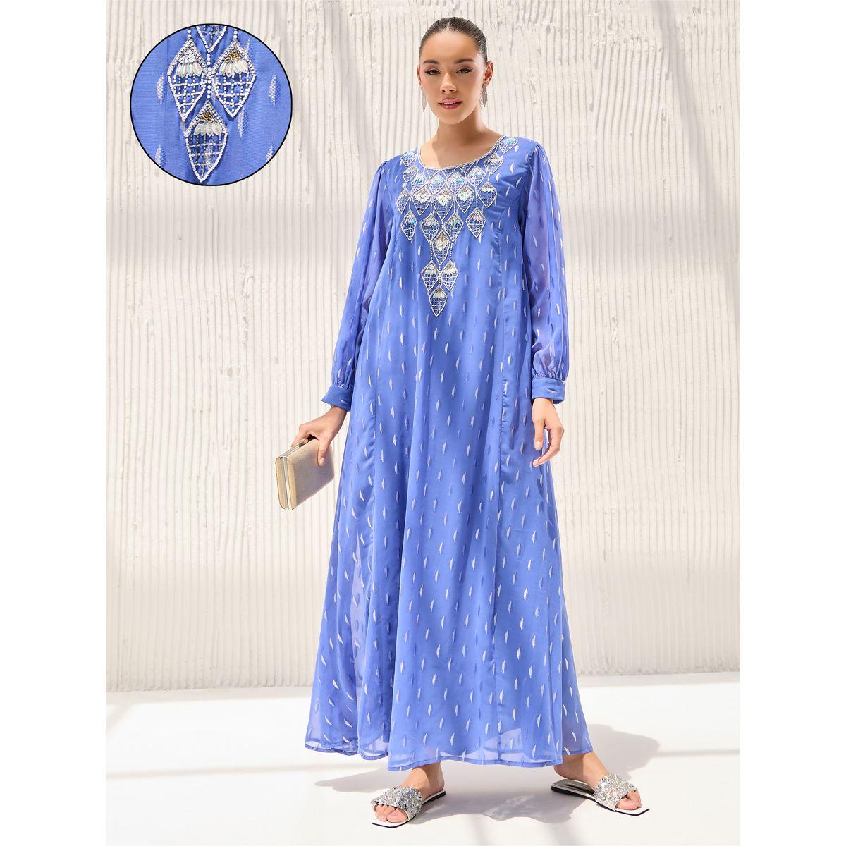 Styli Embellished Yoke Jalabiya With Hand Embroidery-women-arabicclothing-jalabiyas-image-1