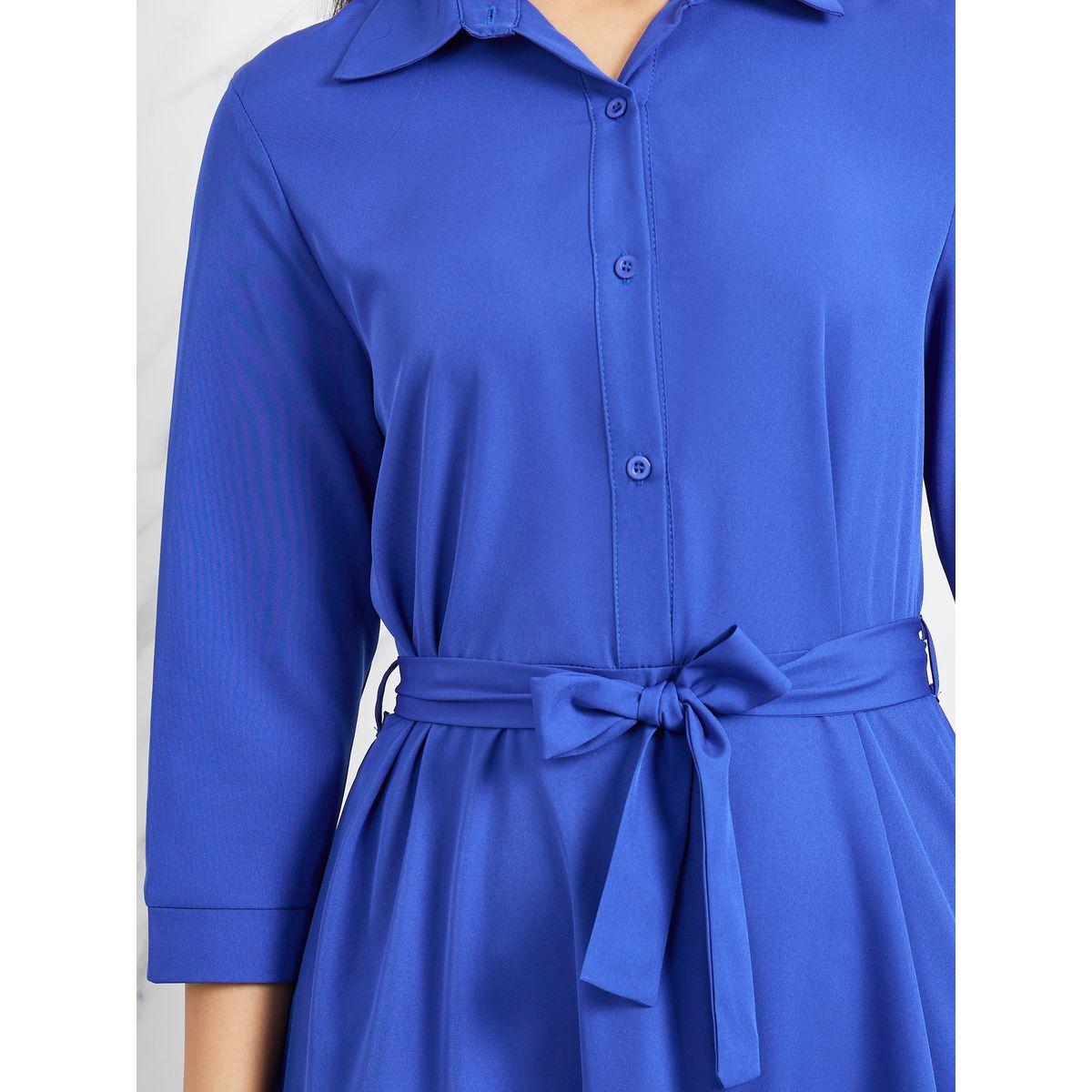 فستان طويل سادة برباط خصر-women-clothing-dresses-image-3