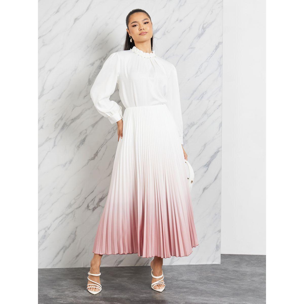 بلوزة سادة بياقة عالية وتفاصيل لؤلؤ-women-clothing-shirtsandblouses-blouses-image-3