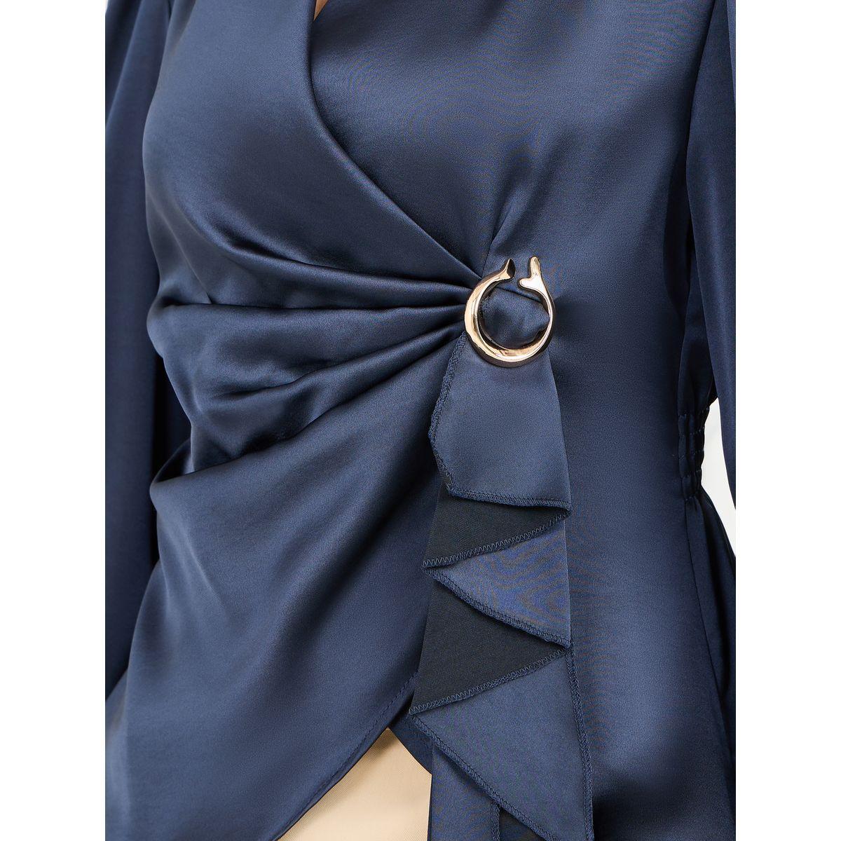Styli Satin Pleated Buckle Detail Top-women-clothing-shirtsandblouses-blouses-image-4