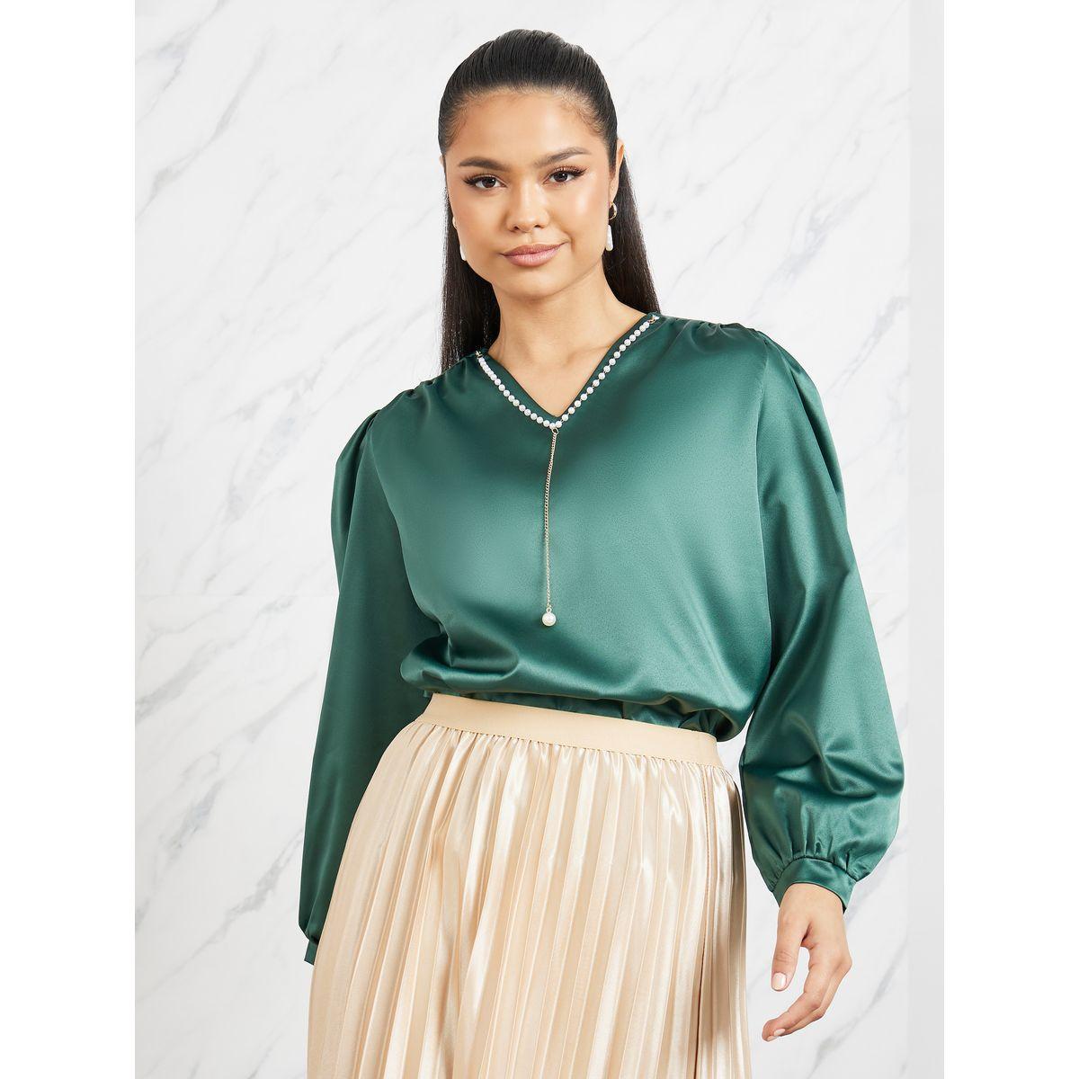 بلوزة ساتان مزينة بلؤلؤ صناعي-women-clothing-shirtsandblouses-blouses-image-1