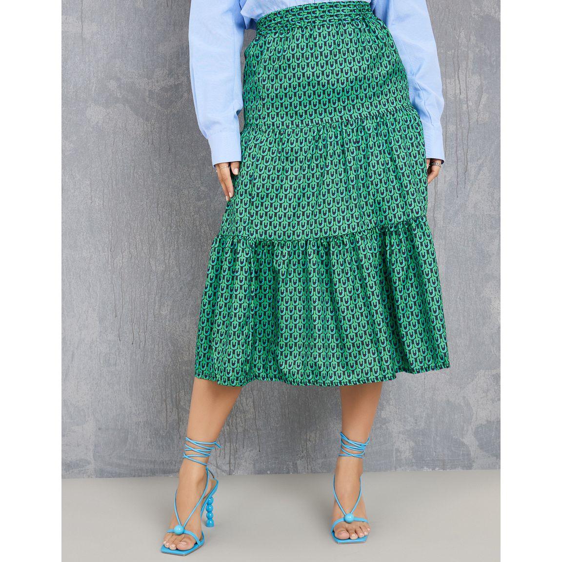 Styli All Over Abstract Print Tiered Midi Skirt-women-clothing-bottoms-skirts-image-1