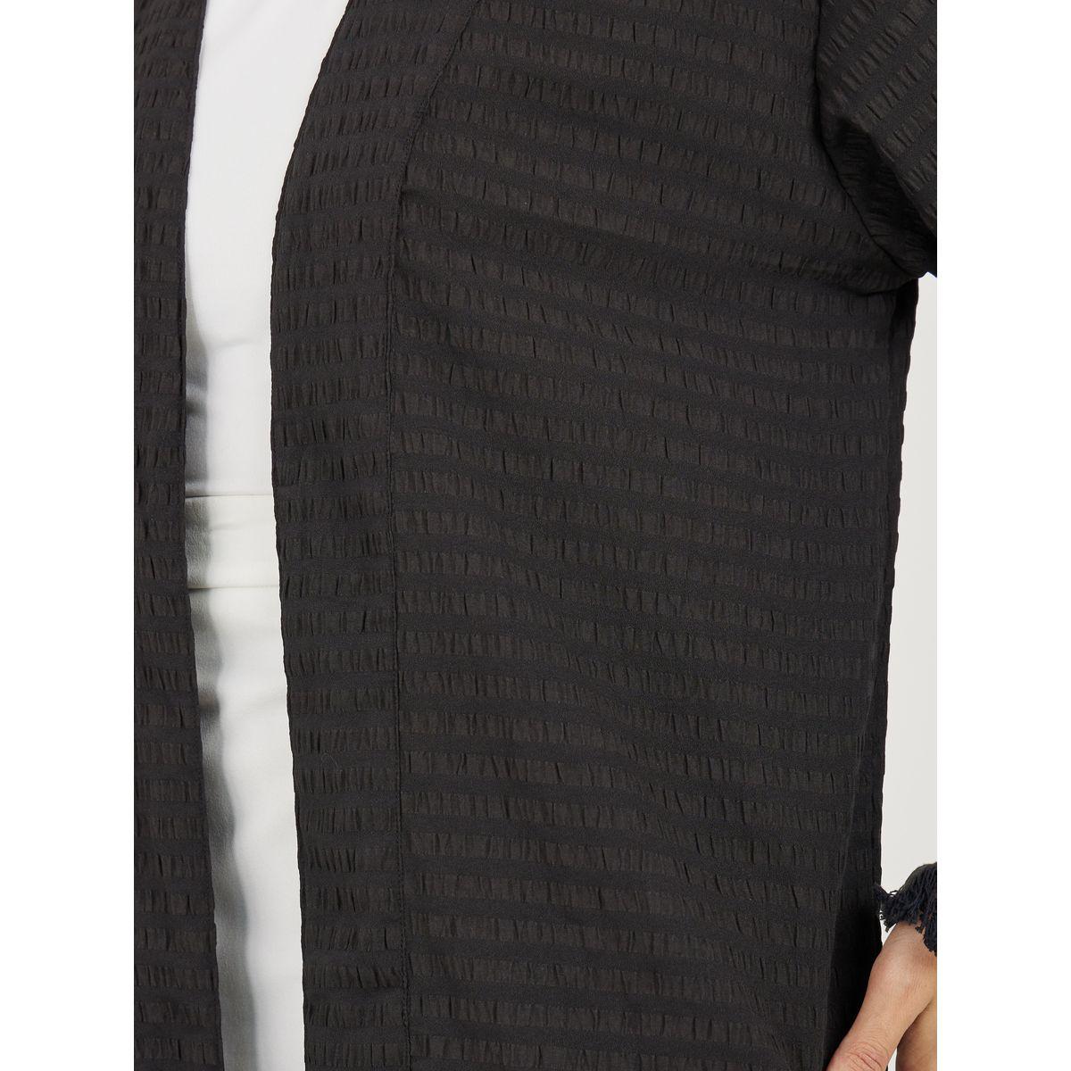 كيمونو ميدي بتفاصيل بارزة الملمس وحواف ممزقة-women-clothing-shirtsandblouses-shirts-image-5