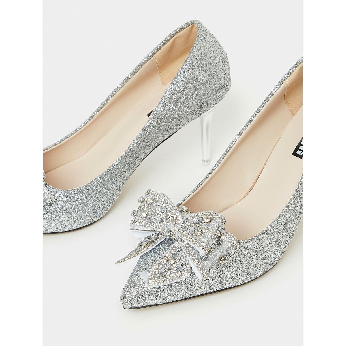 Styli Embellished Bow Mid Heel Sandals-women-shoes-heels-image-4