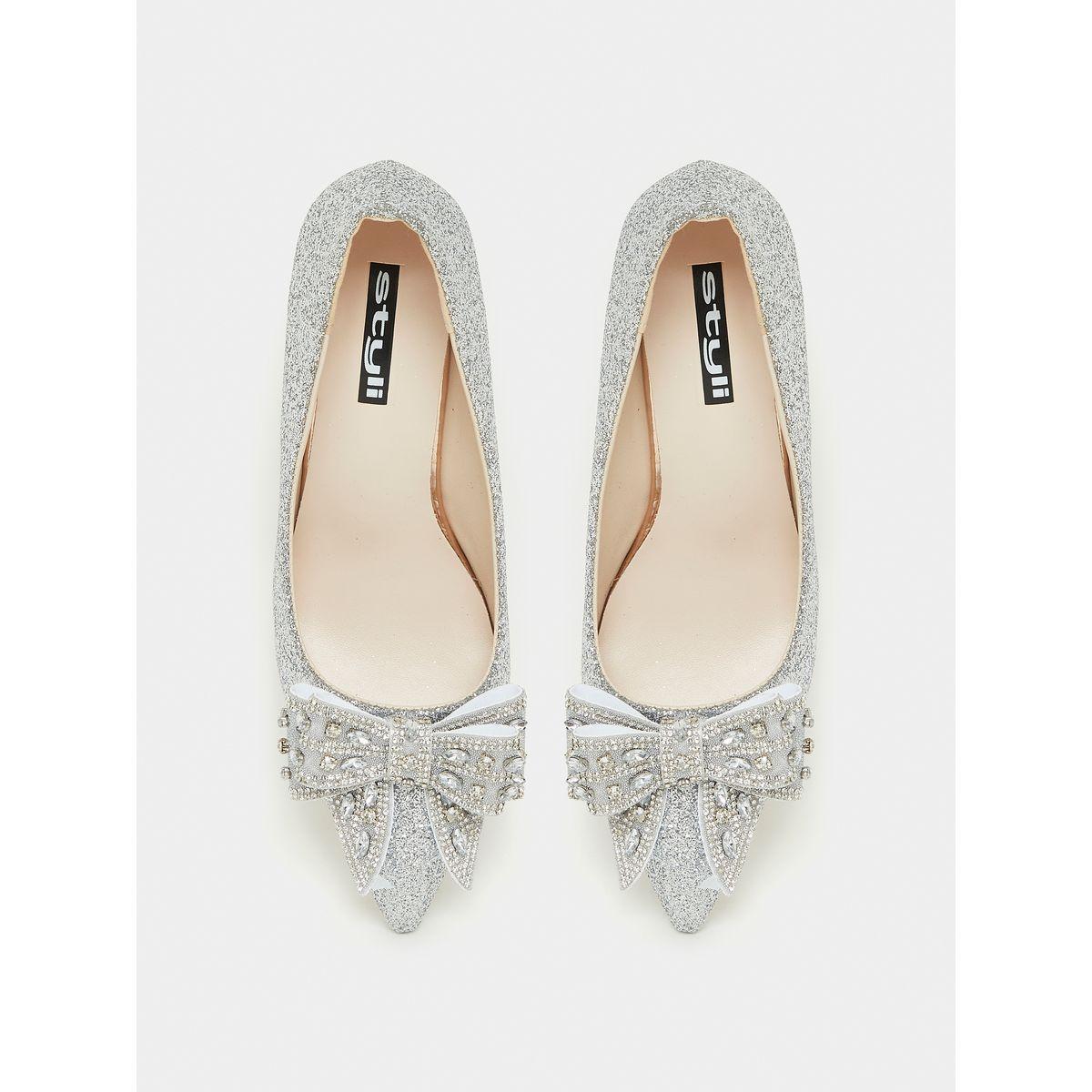 Styli Embellished Bow Mid Heel Sandals-women-shoes-heels-image-6