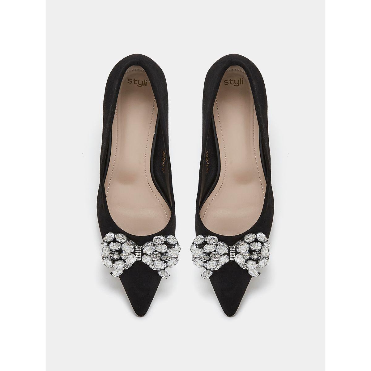 Styli Stone Bow Detail Court Heel Pump-women-shoes-heels-image-5