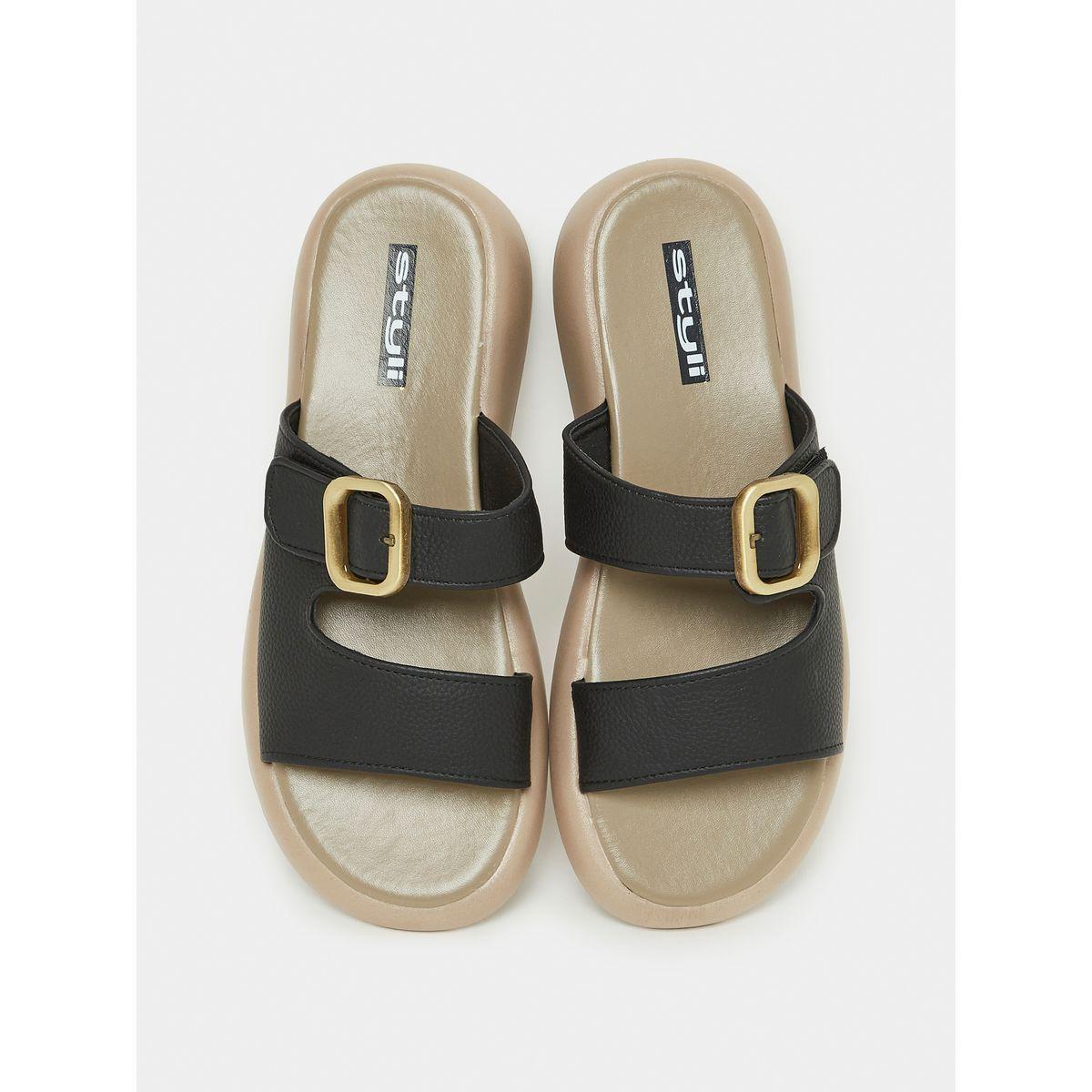 صندل فلات بسير مع إبزيم غلق-women-shoes-sandals-flats-image-6